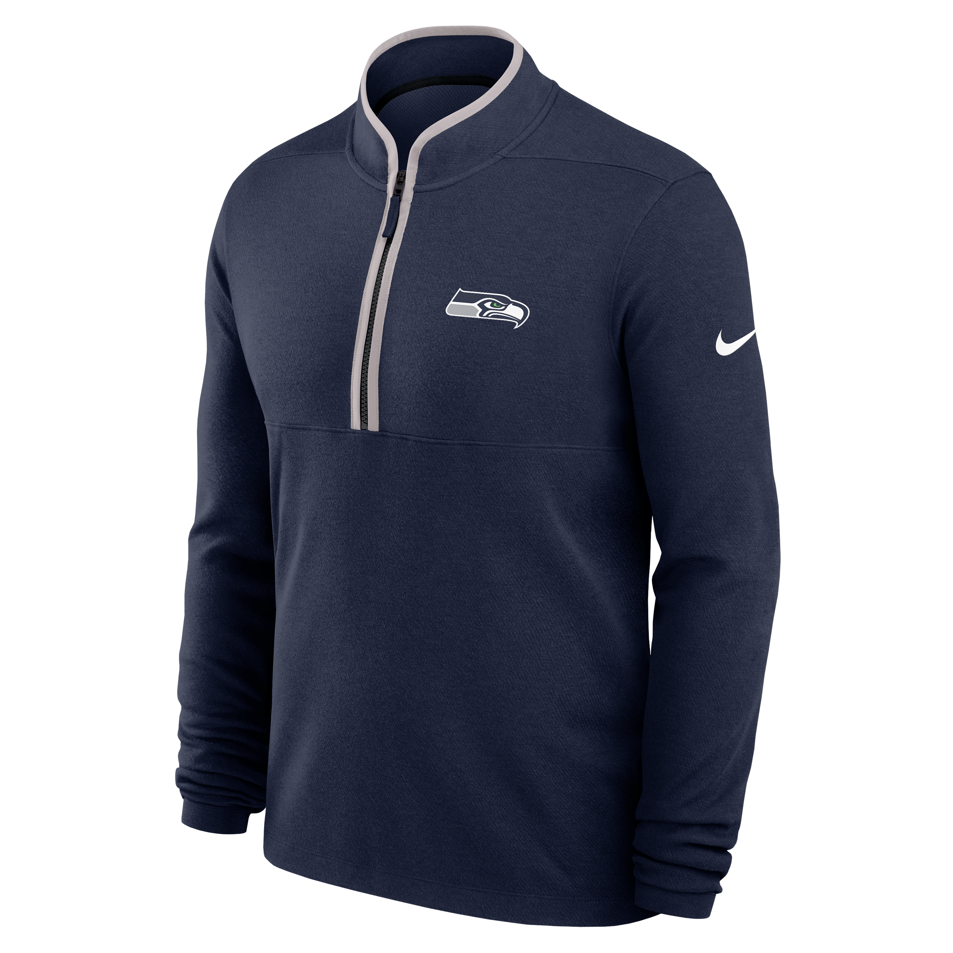 Seattle Seahawks Logo Victory Men's Nike Dri-FIT NFL 1/2-Zip Long-Sleeve Top