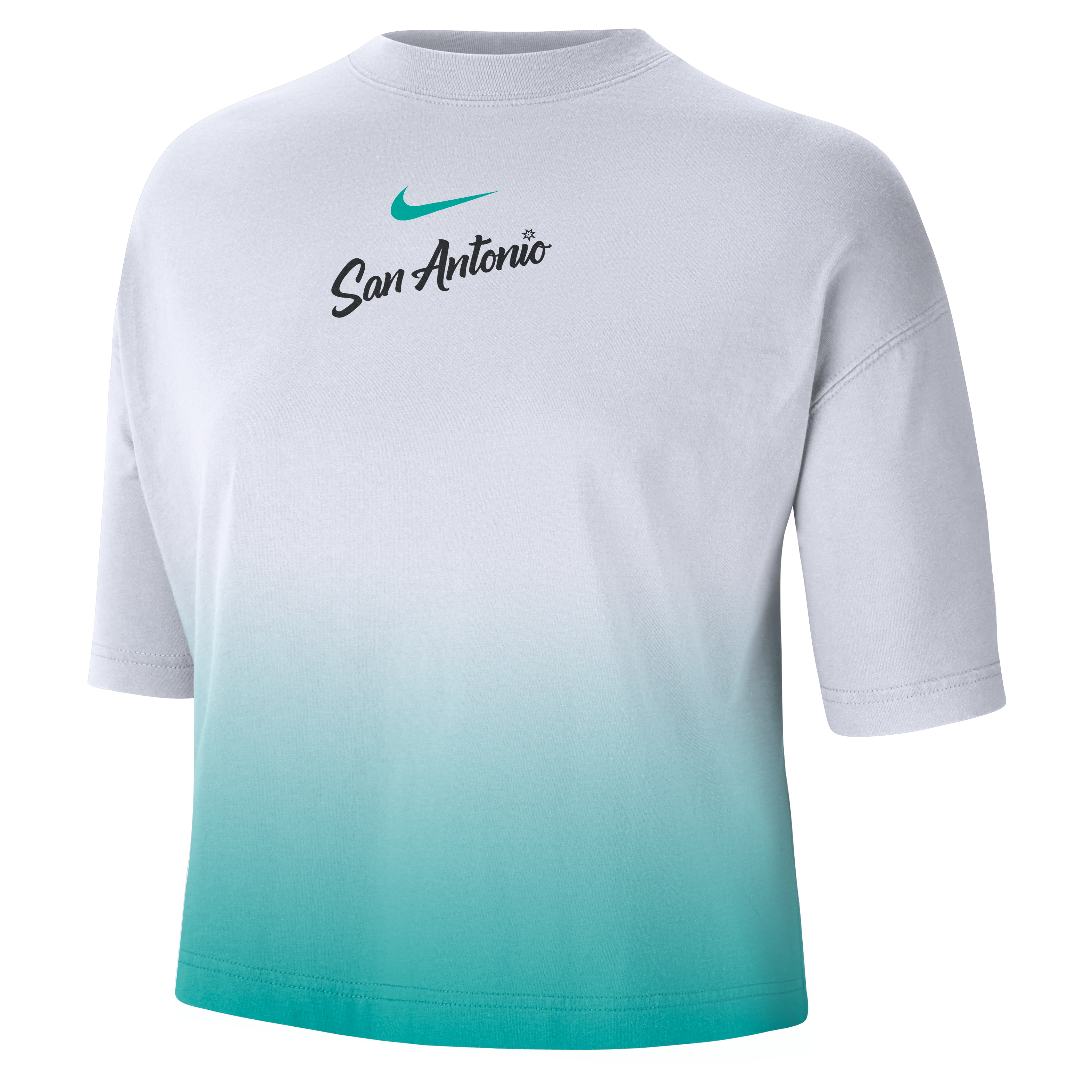 San Antonio Spurs Courtside City Edition Premium Women's Nike NBA Boxy T-Shirt