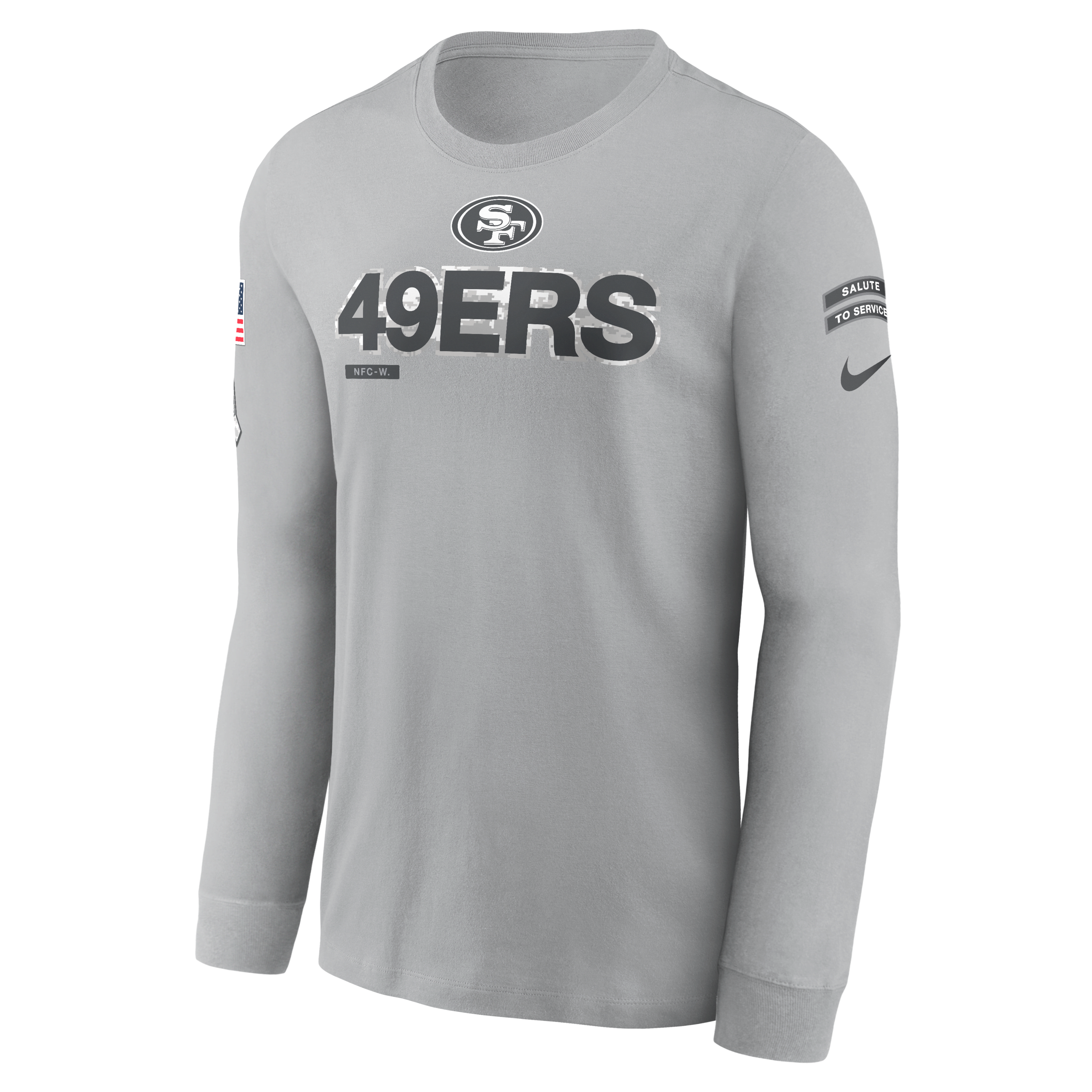 San Francisco 49ers Salute to Service Mascot Edge Legend Men's Nike NFL Long-Sleeve T-Shirt