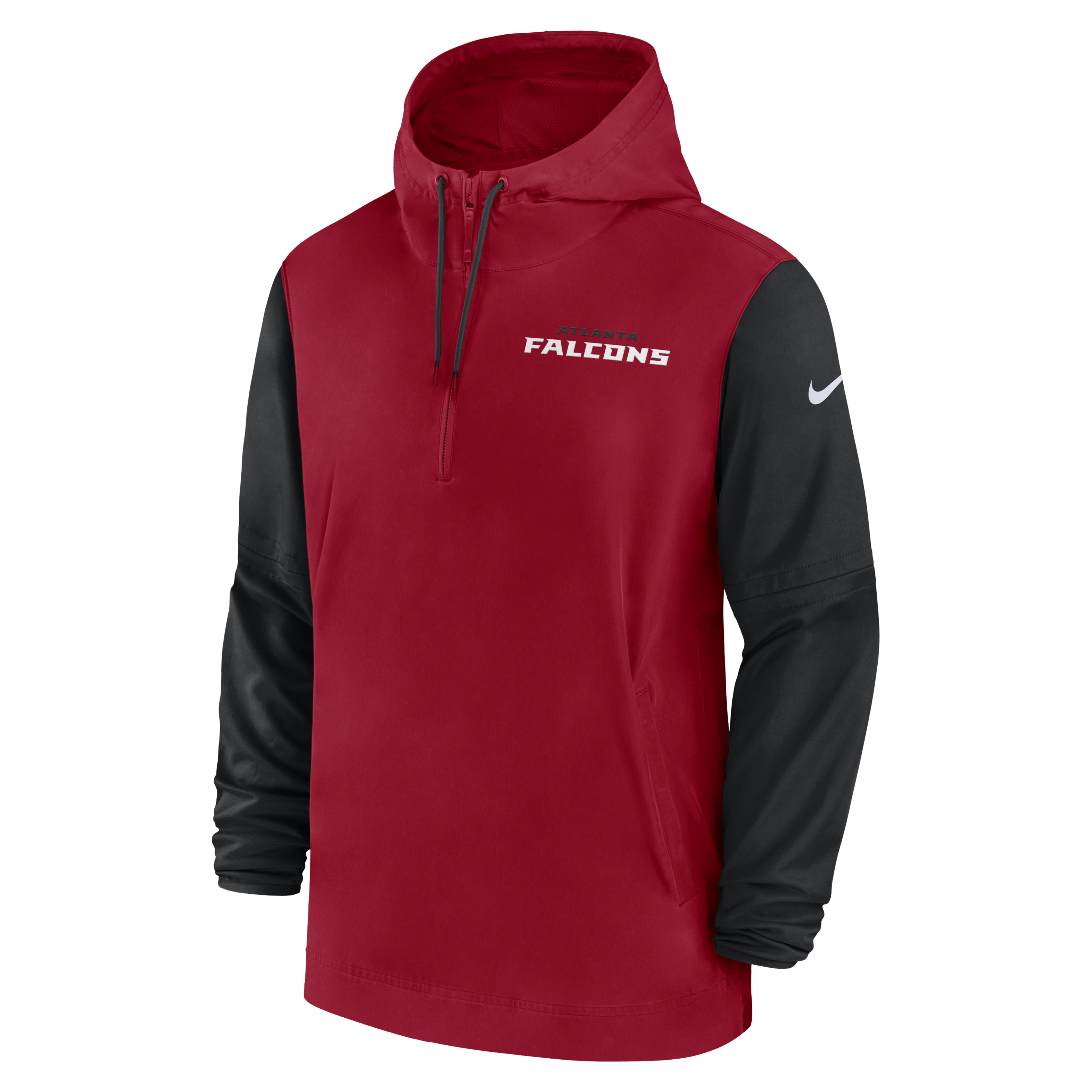 Atlanta Falcons Sideline Pre-Game Player Men's Nike NFL 1/2-Zip Hooded Jacket