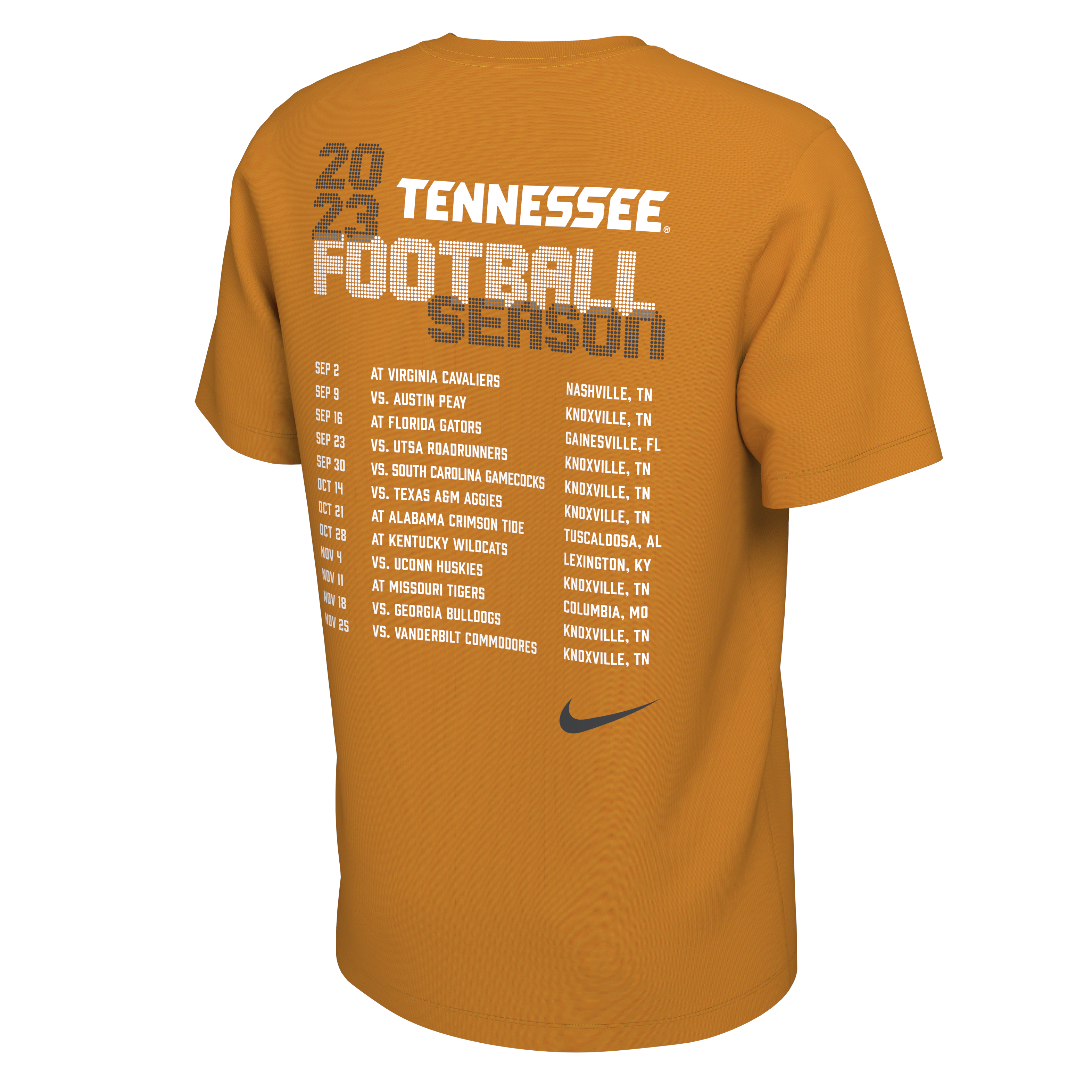 Tennessee Schedule Men's Nike College T-Shirt