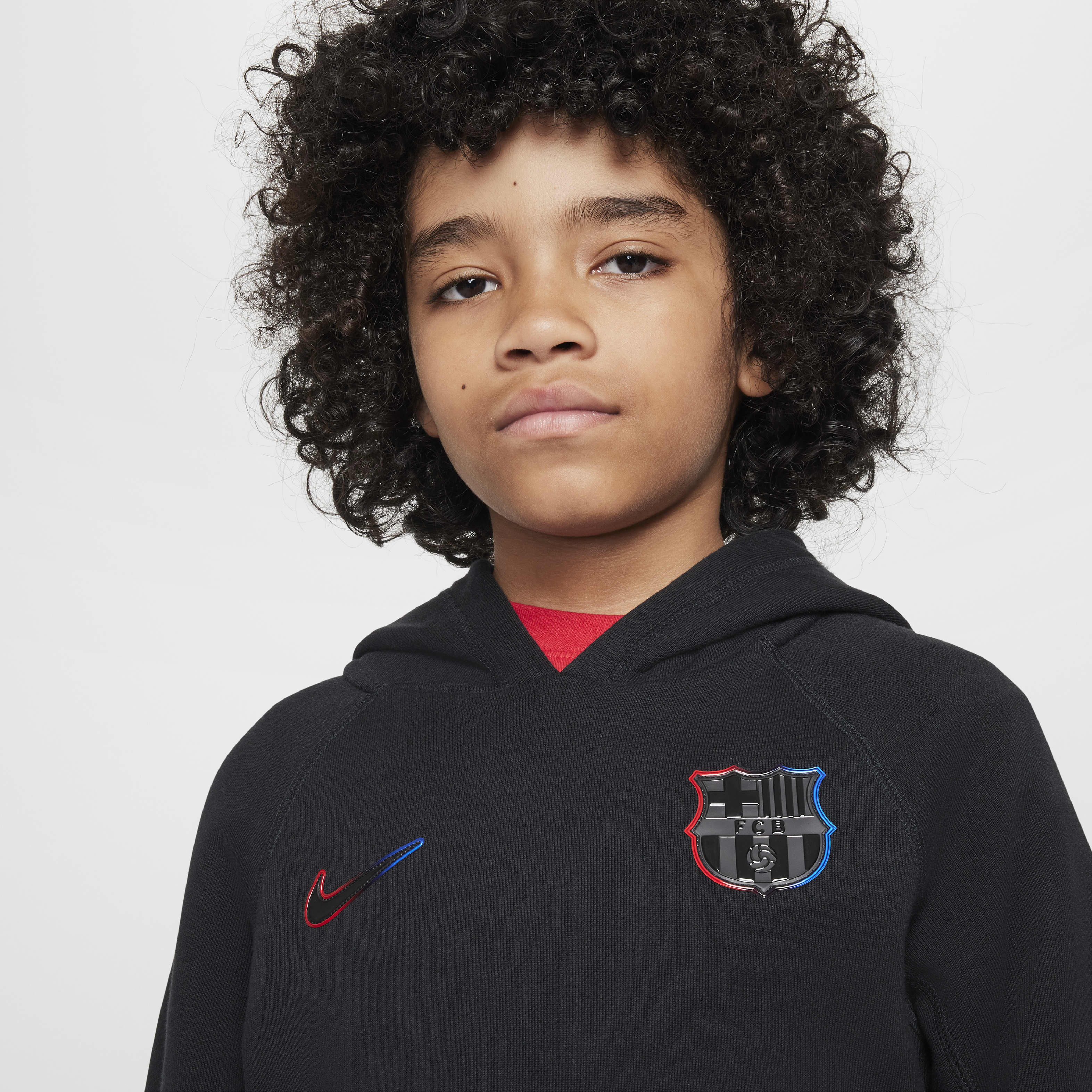 FC Barcelona Away Big Kids' Nike Soccer Graphic Pullover Hoodie