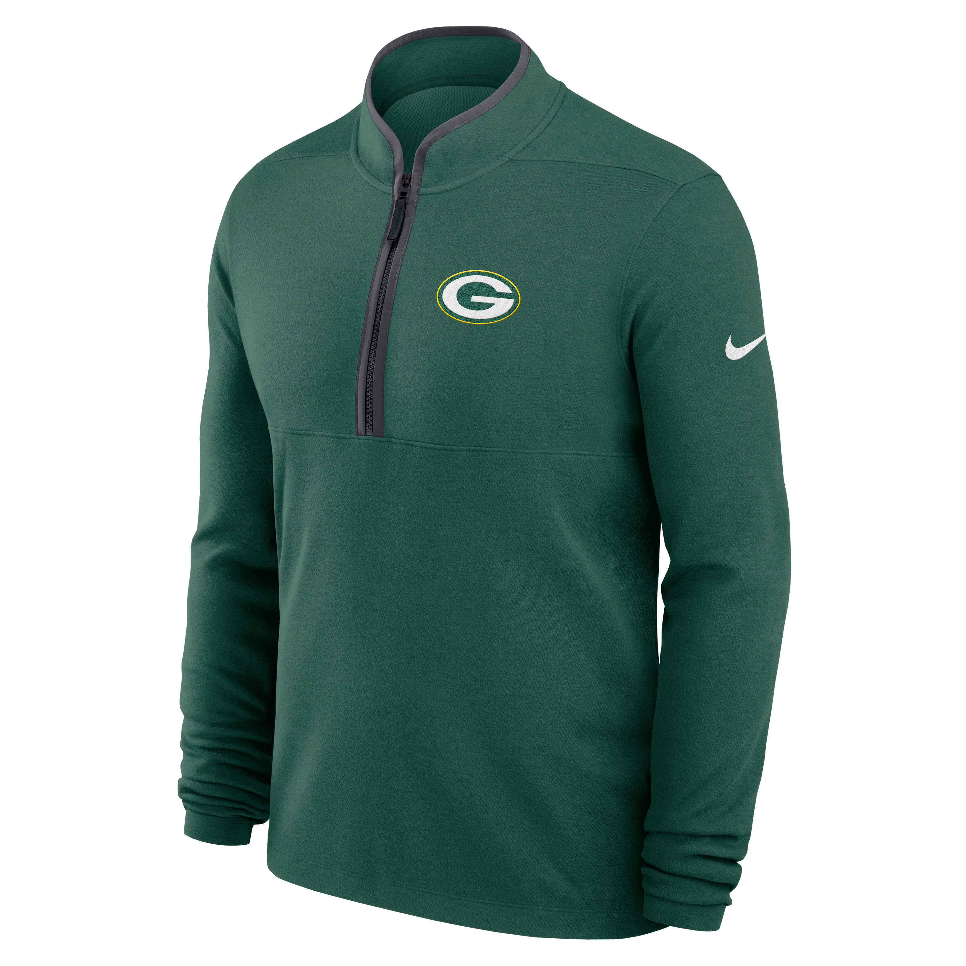 Green Bay Packers Logo Victory Men's Nike Dri-FIT NFL 1/2-Zip Long-Sleeve Top