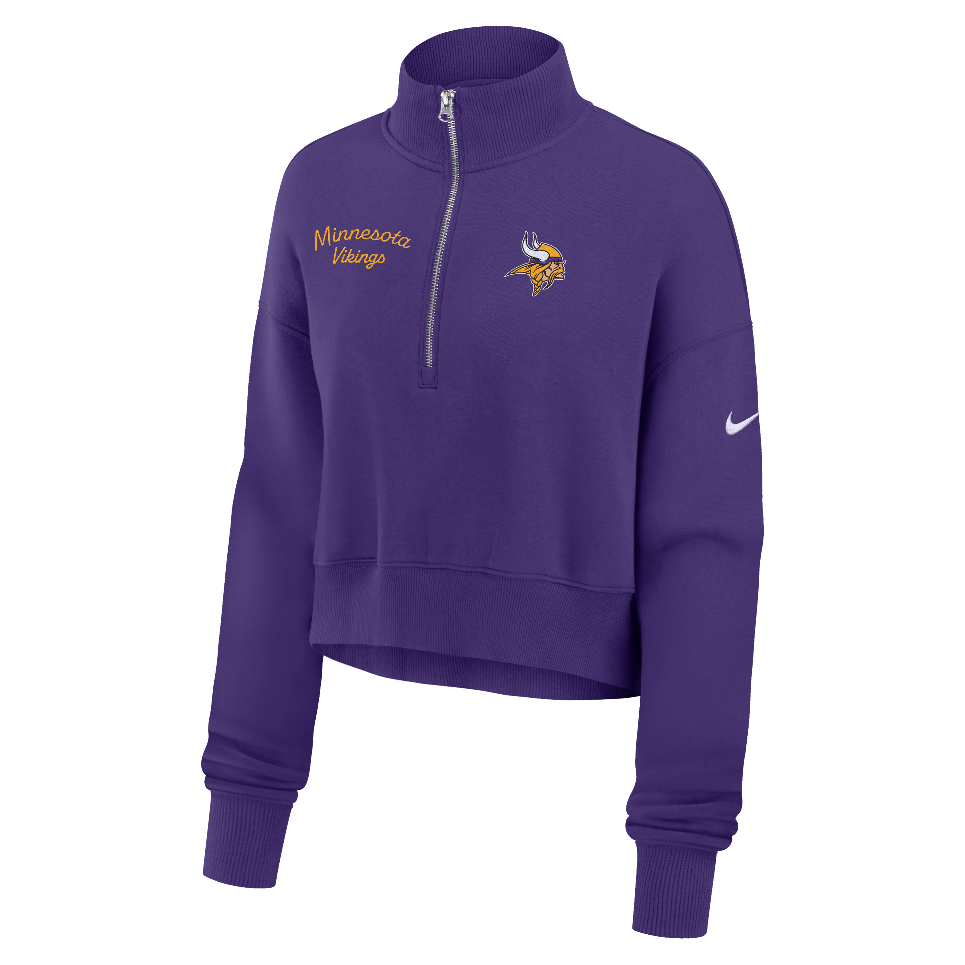 Minnesota Vikings Phoenix Women's Nike NFL Cropped 1/4-Zip Crew