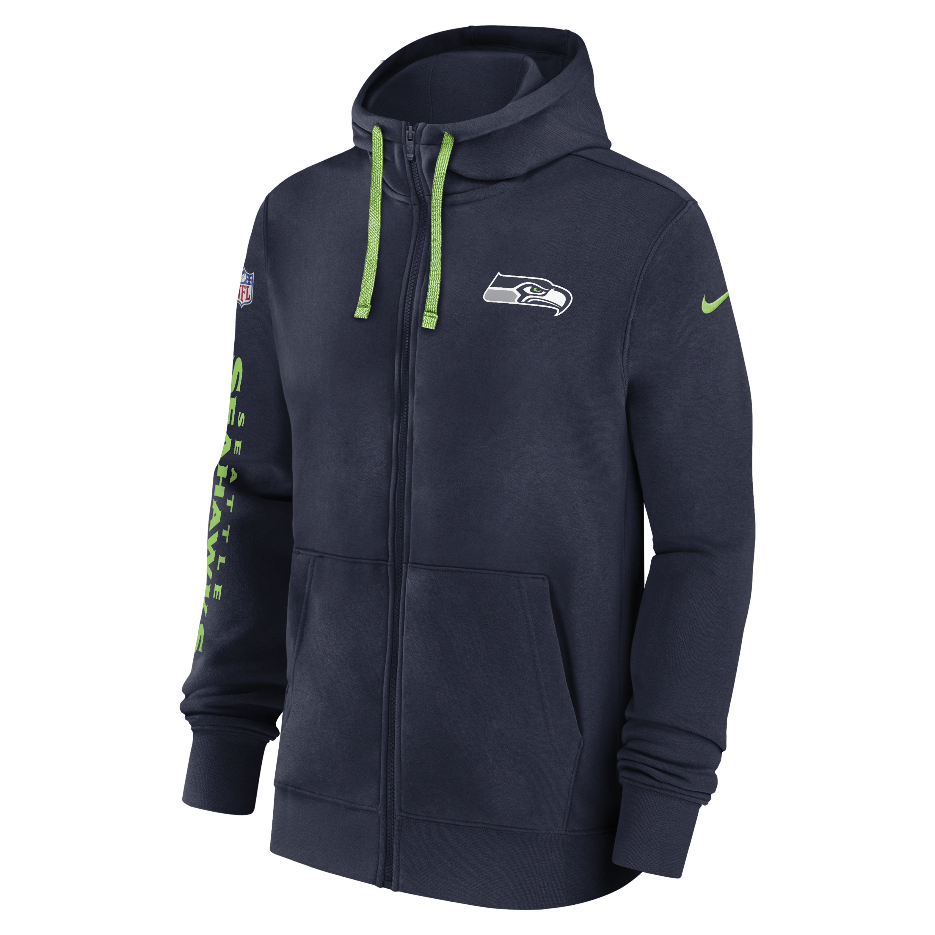 Seattle Seahawks Sideline Team Issue Club Men's Nike Full Zip Hoodie