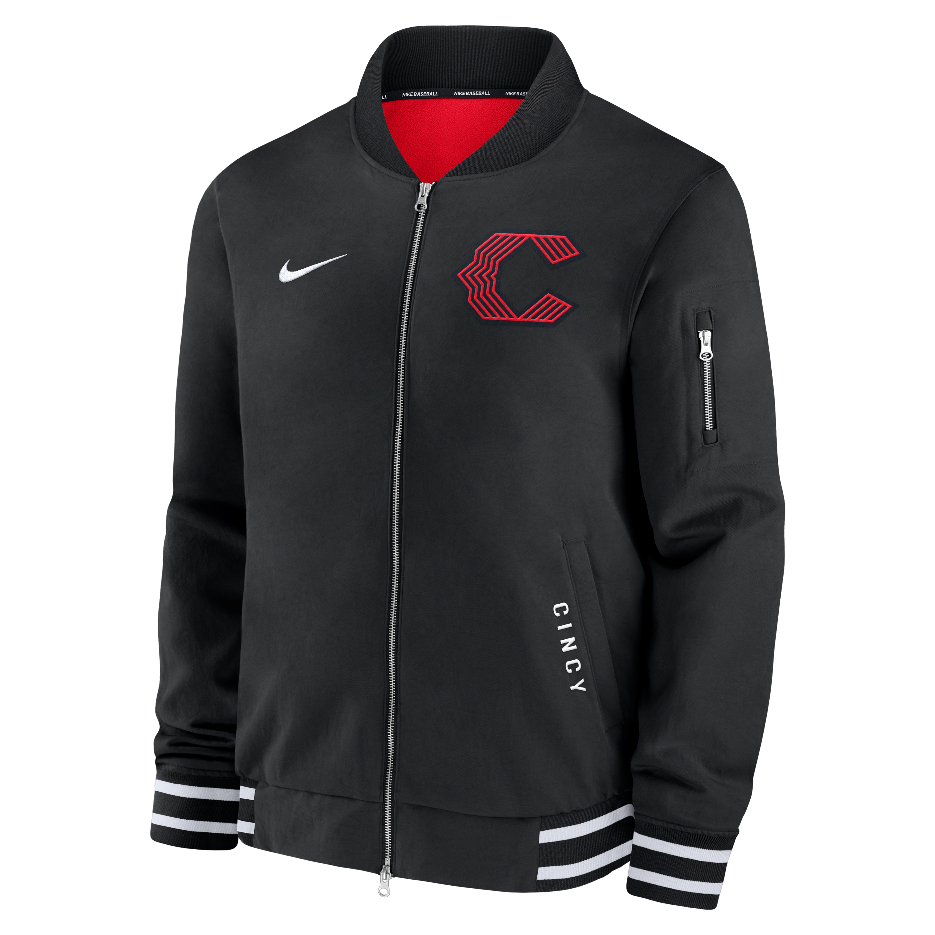 Cincinnati Reds Authentic Collection City Connect Men's Nike MLB Full-Zip Bomber Jacket