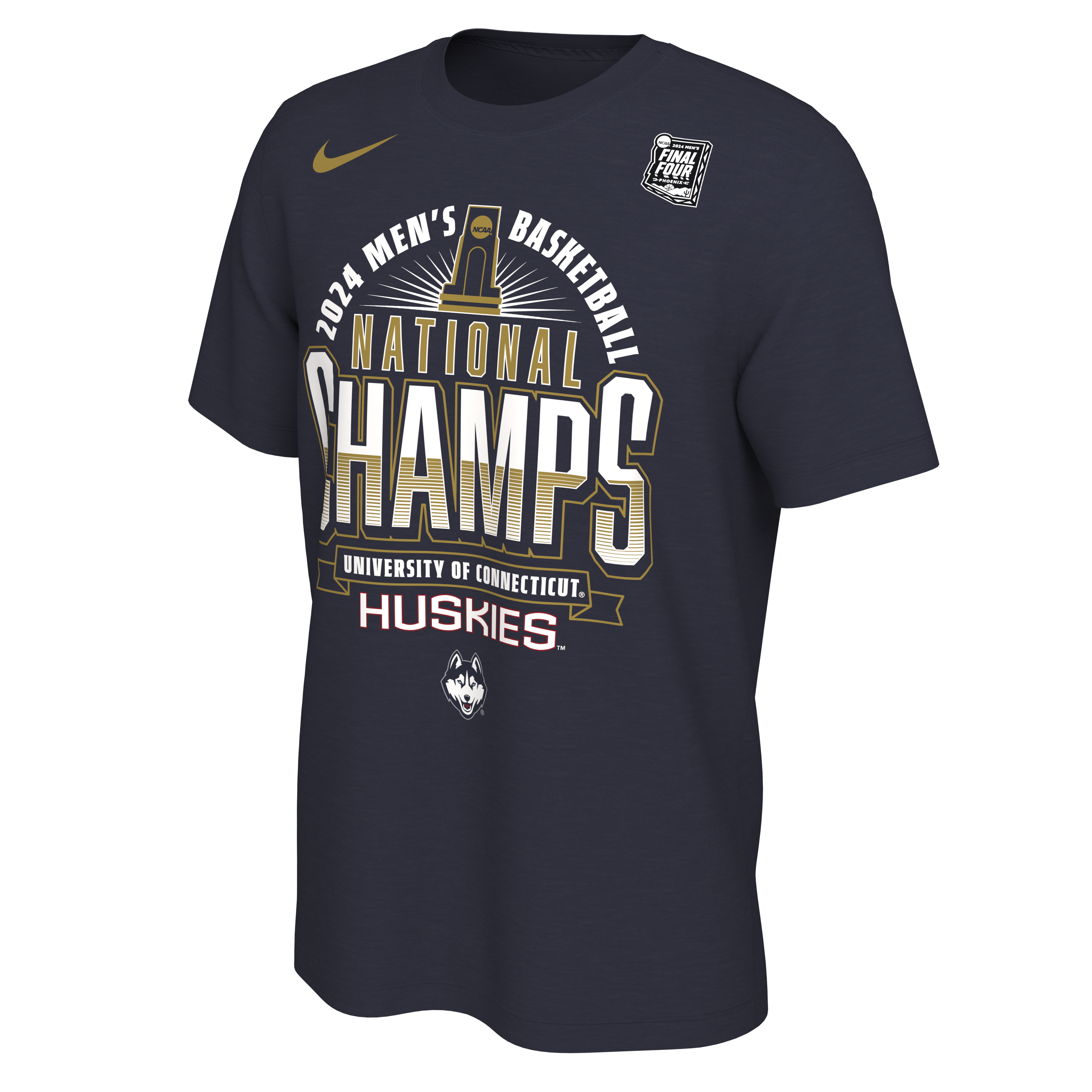 UConn 2024 Men's National Champ Nike College Basketball T-Shirt