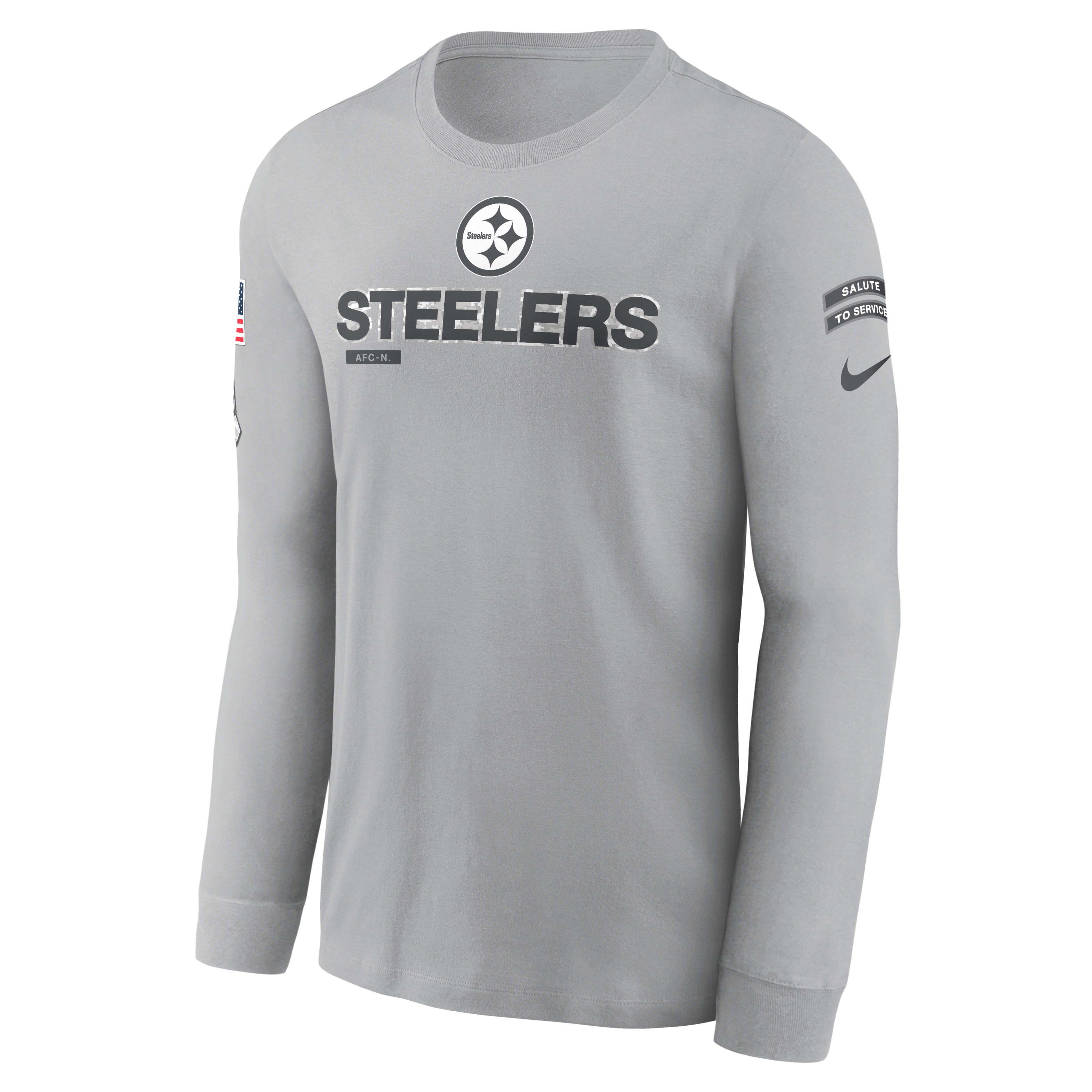 Pittsburgh Steelers Salute to Service Mascot Edge Legend Men's Nike NFL Long-Sleeve T-Shirt