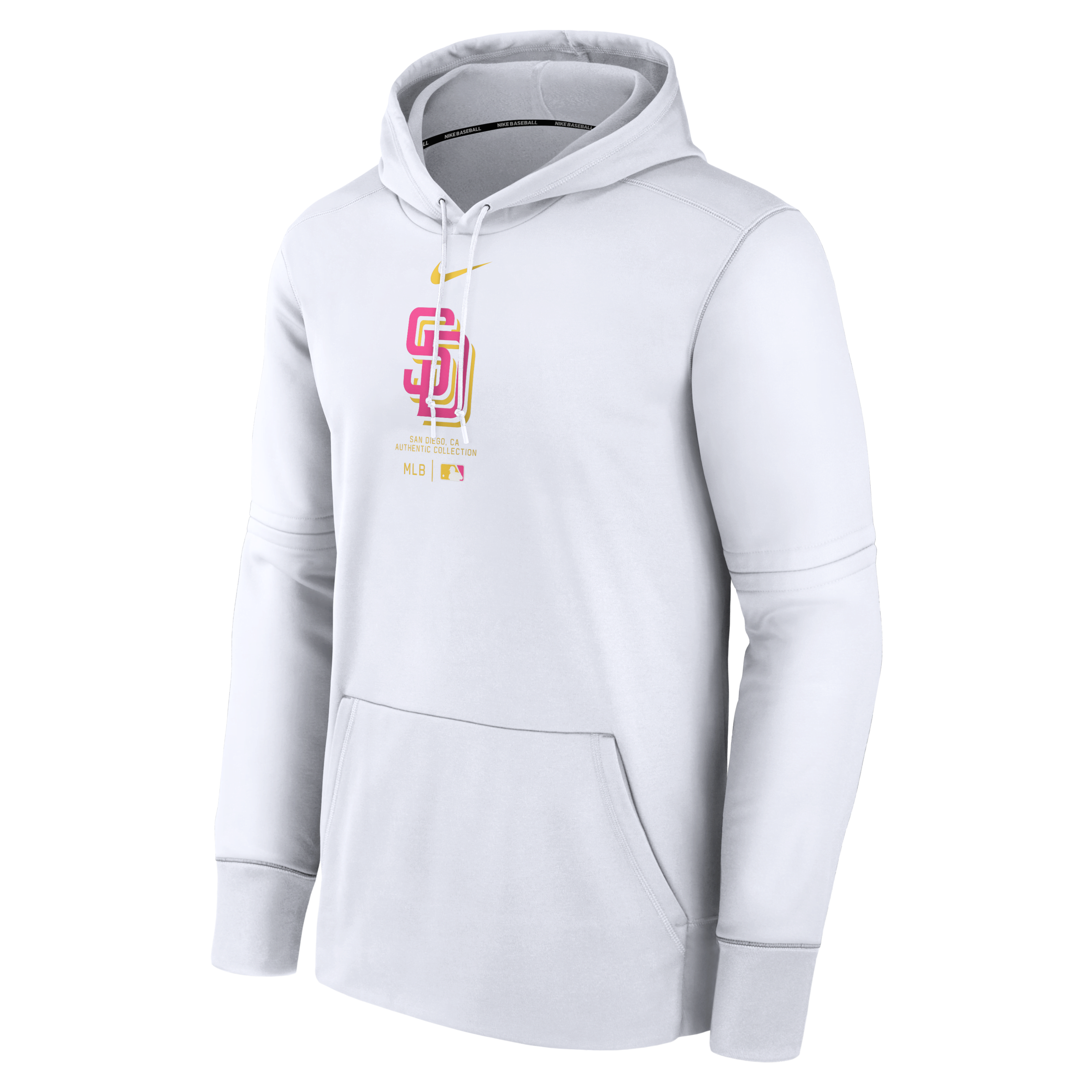 San Diego Padres City Connect Practice Men's Nike Therma MLB Pullover Hoodie