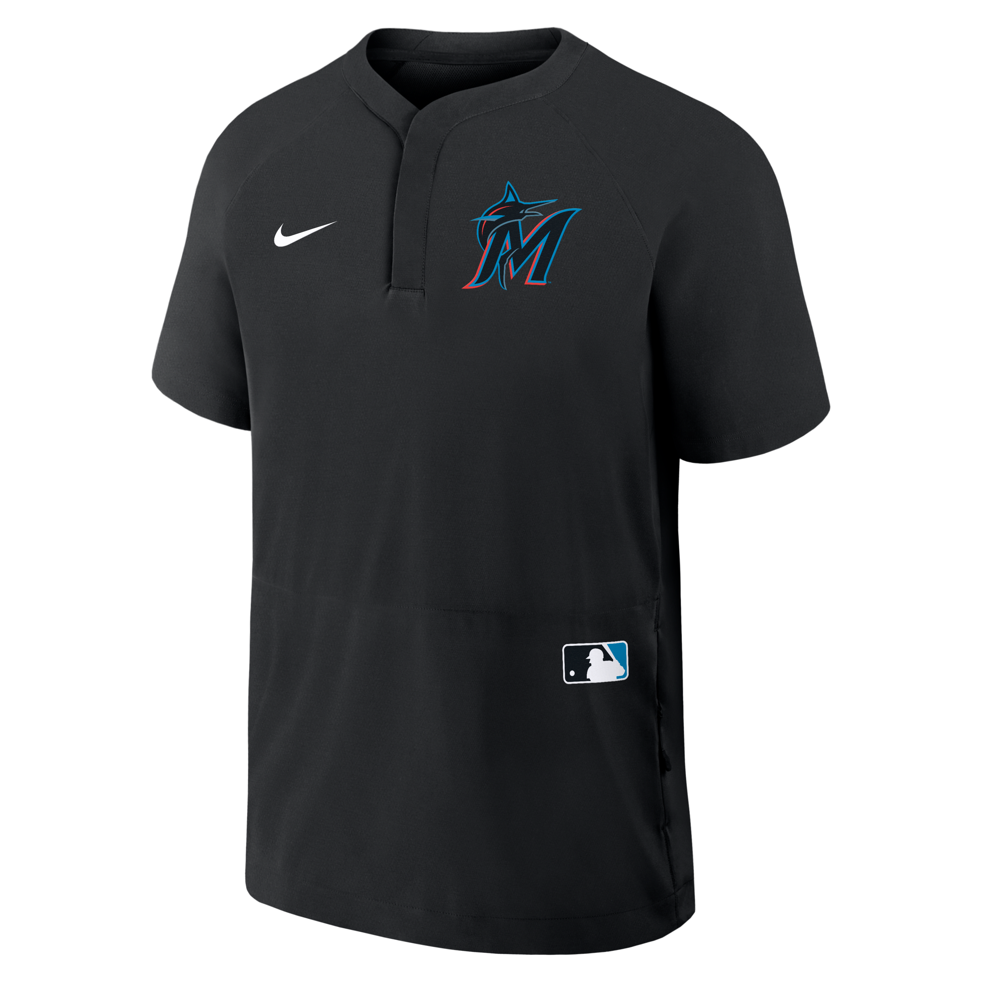 Miami Marlins Authentic Collection Men's Nike MLB Short-Sleeve Windshirt