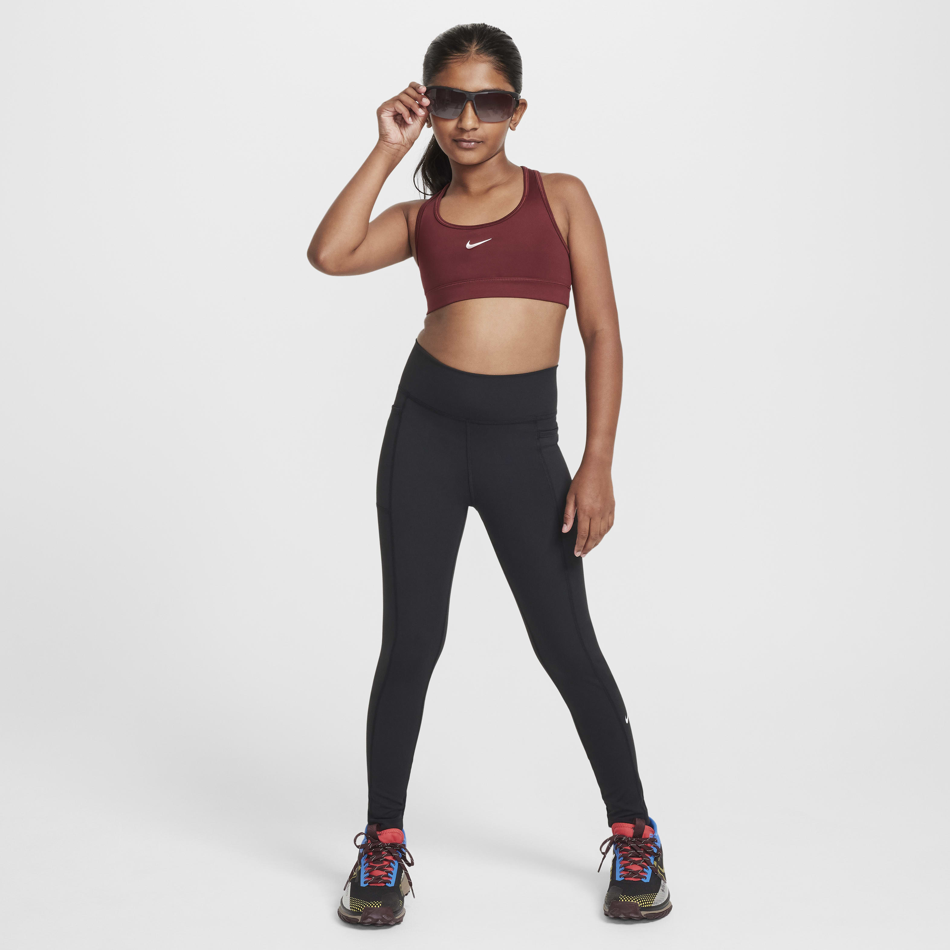 Nike One Big Kids' (Girls') Dri-FIT High-Waisted Leggings with Pockets