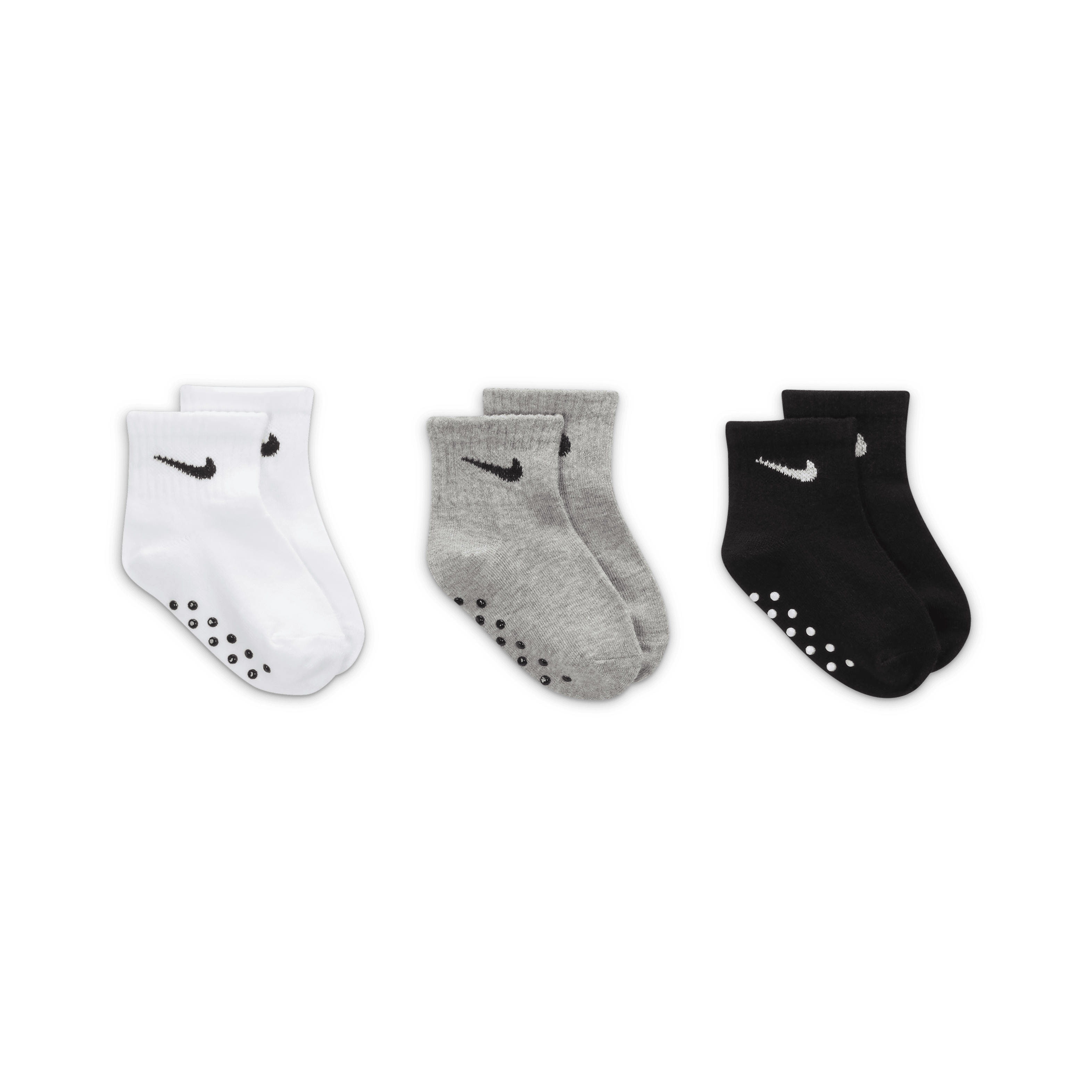 Nike Core Swoosh Toddler Gripper Socks Box Set (3 Pairs)