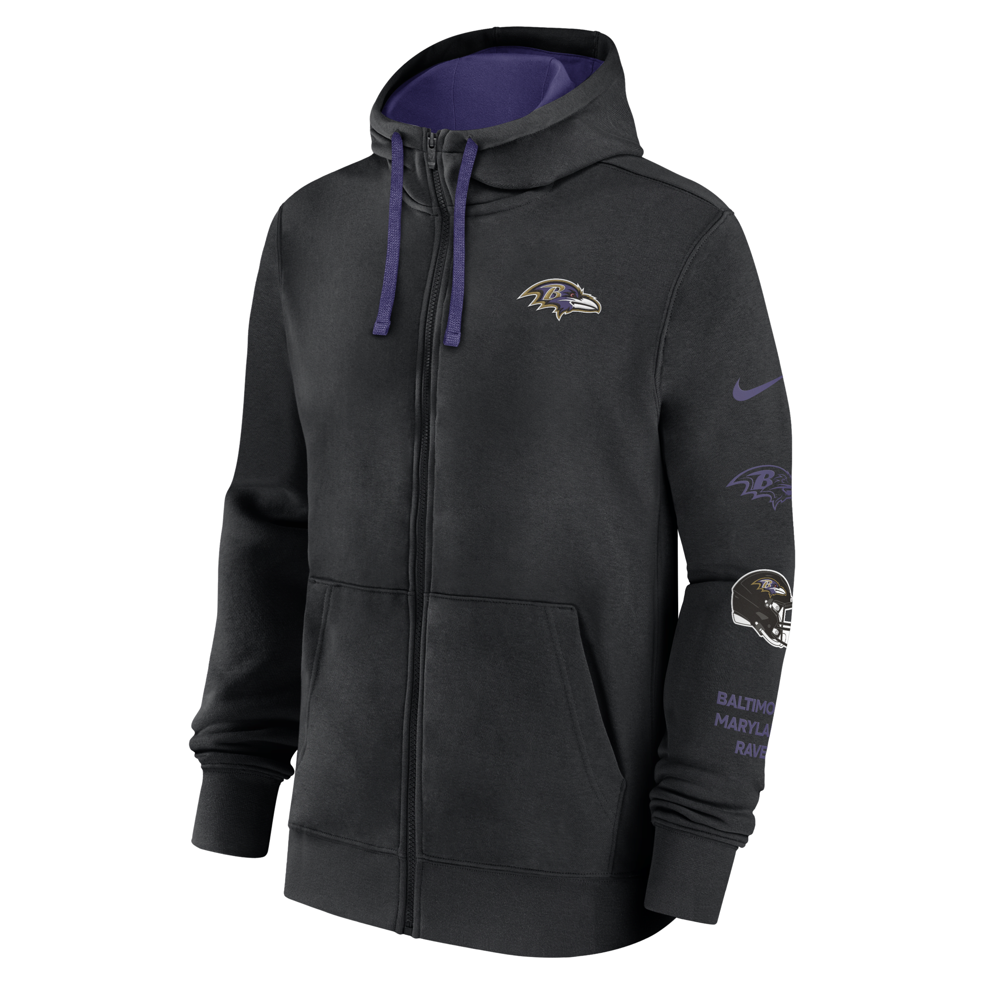 Baltimore Ravens Club Men's Nike NFL Full-Zip Hoodie