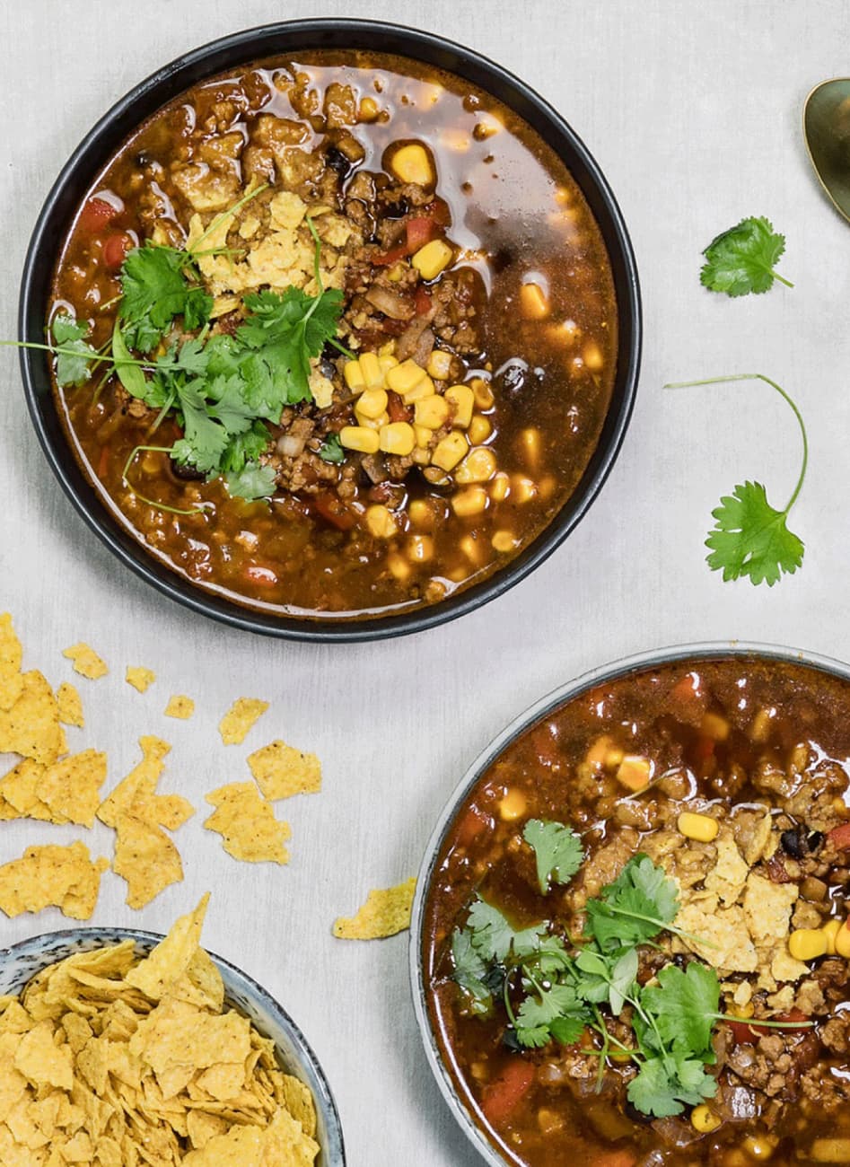 Vegansk tacosoppa på bara 30 minuter