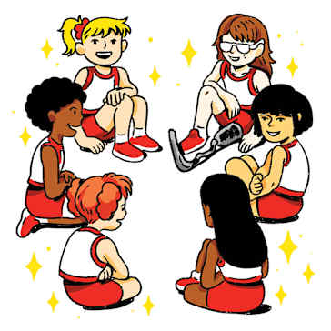 Setting her up for success, Circle up, slide 1 of 3