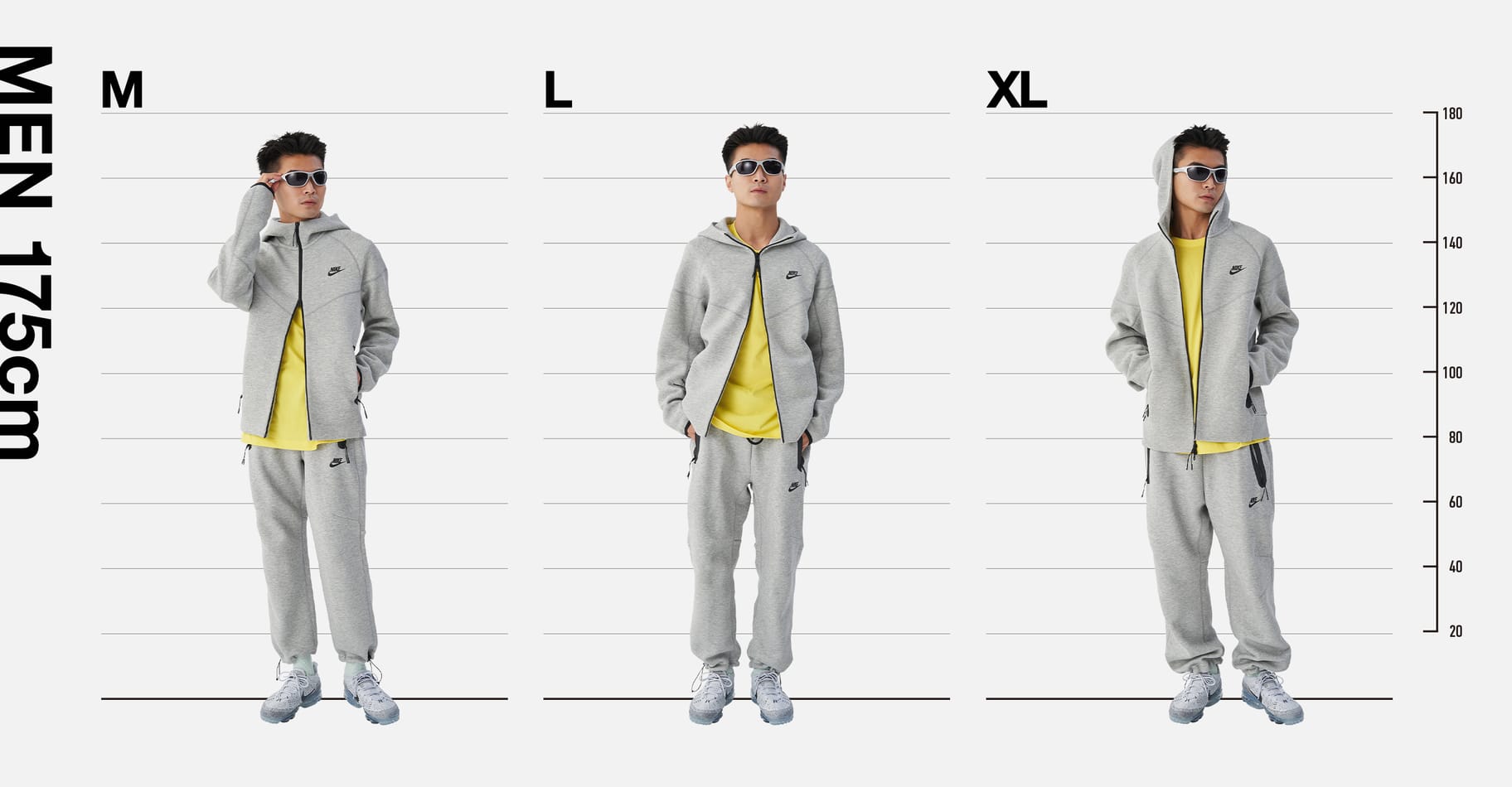 TECH FLEECE FIT GUIDE 170180cm.オンラインストア (通販サイト)