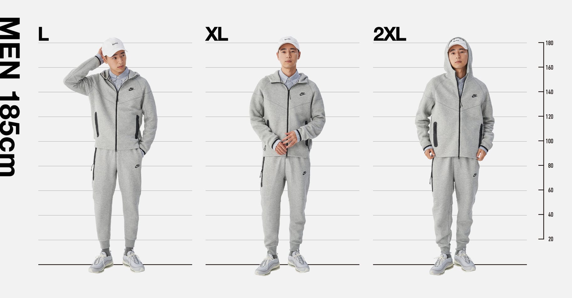 TECH FLEECE FIT GUIDE 180cm.オンラインストア (通販サイト)