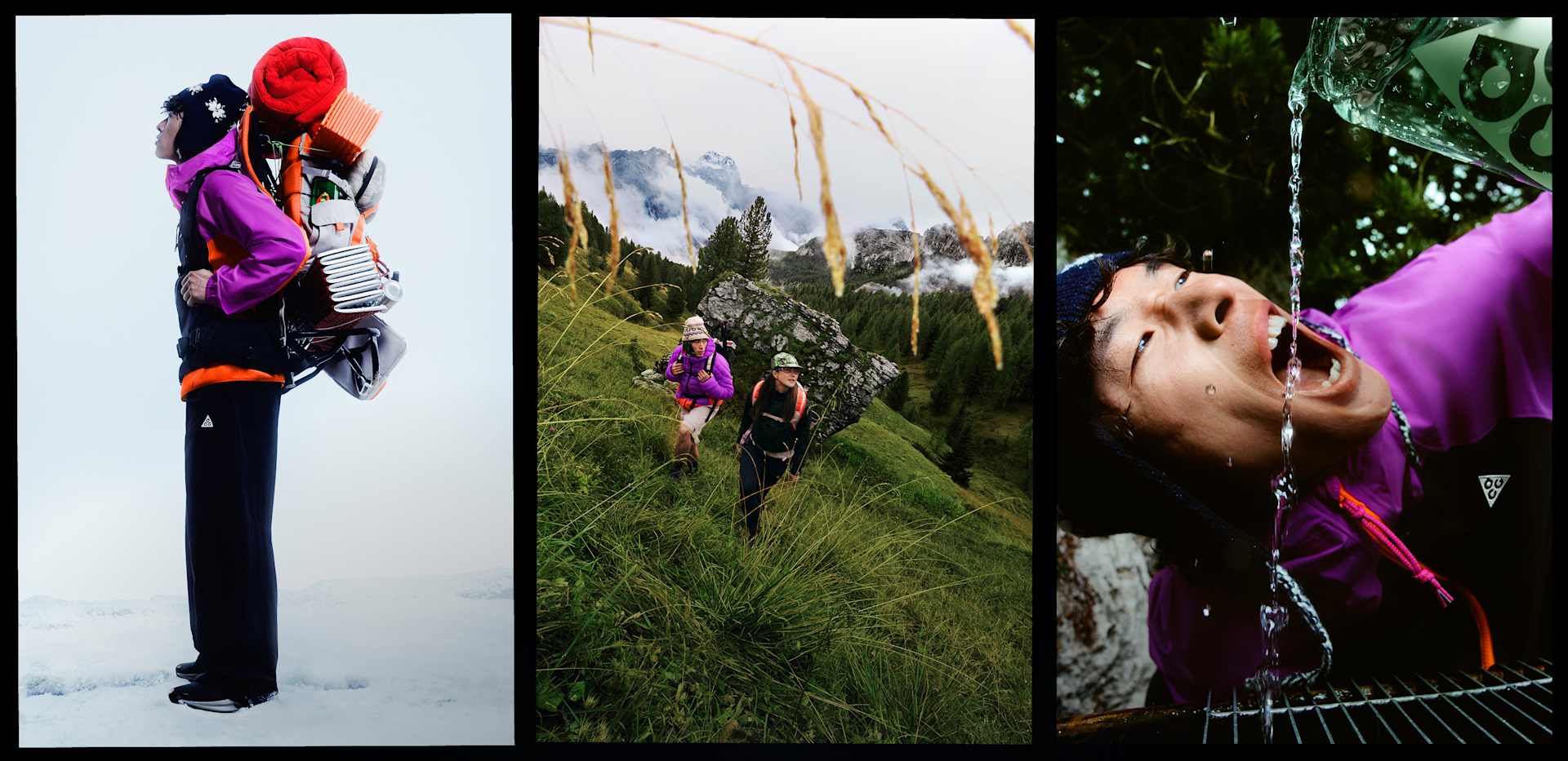 A hiker in full ACG gear stares up at their challenge.