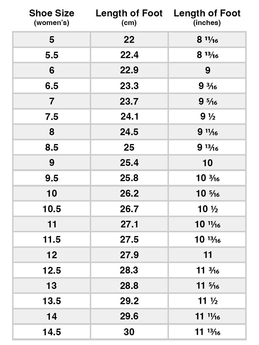 Nike air size chart shop
