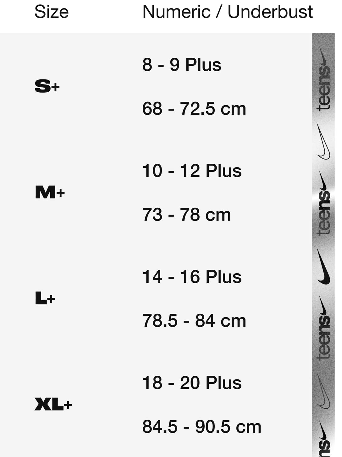 Teen bra guide how to measure bra size for teens. Nike HR