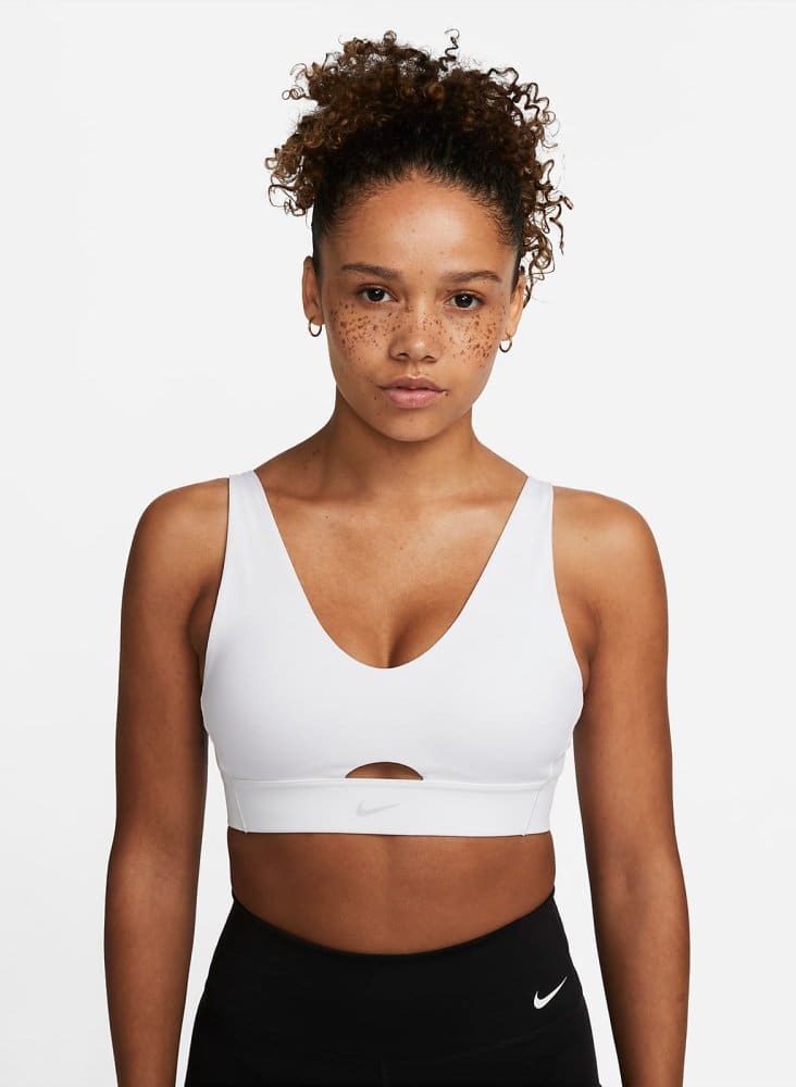 Nike Women's Grey/Black Minimal Design Performance Criss Cross Sports Bra  Size M
