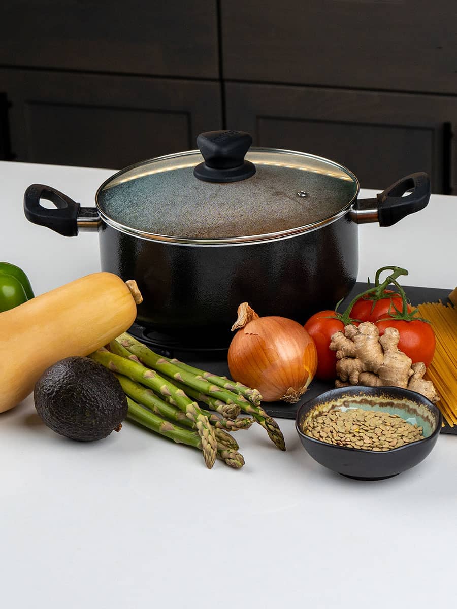Cooked Food In A Large Cast-iron Pot Stock Photo, Picture and