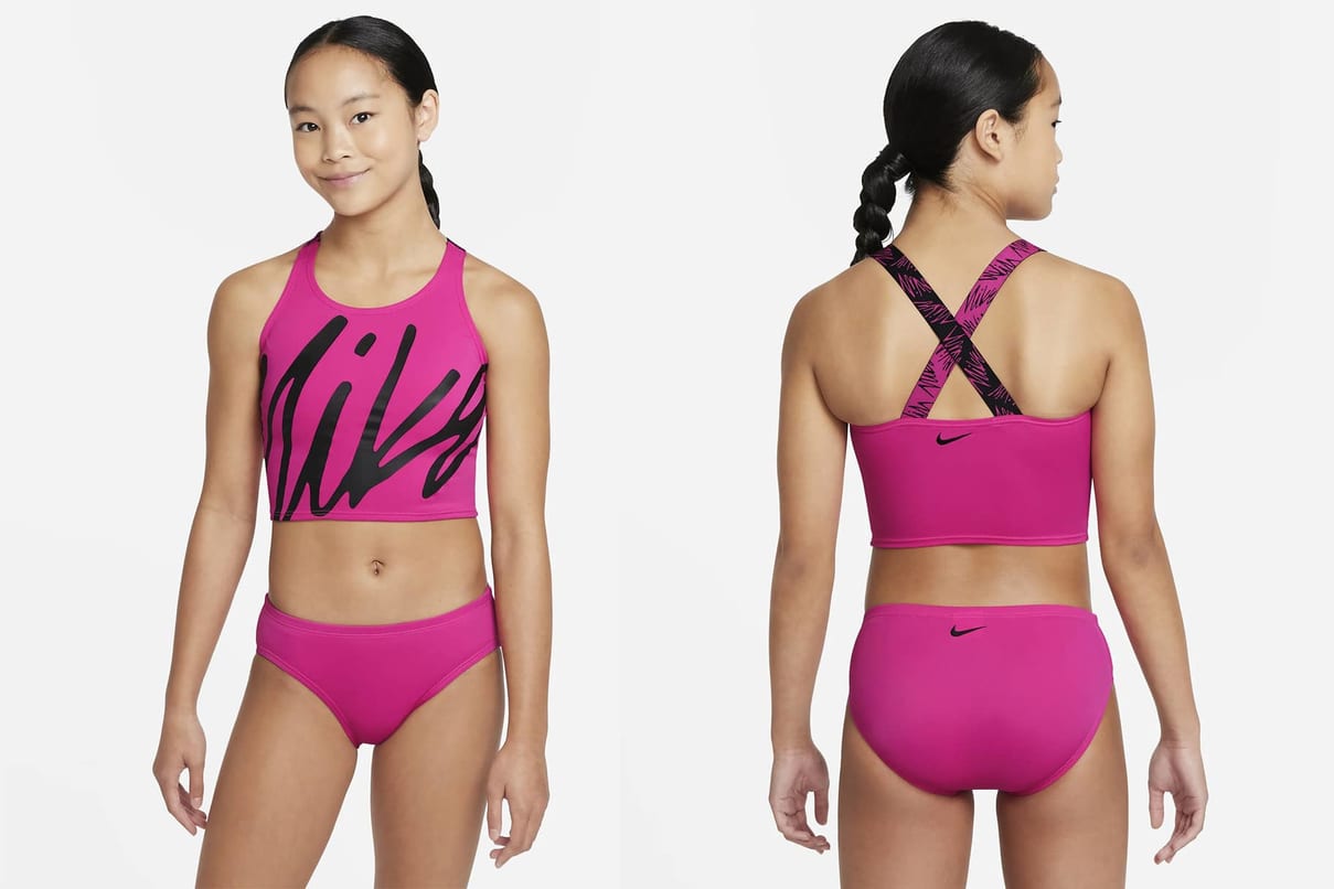 Nouveaux maillots de bain pour filles à manches courtes en bikini