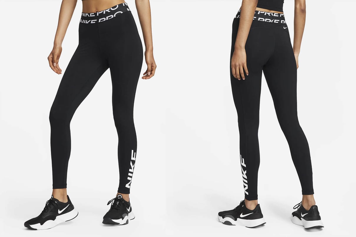 Nike Jet Black Nike Pro Tights, Women's Fashion, Activewear on