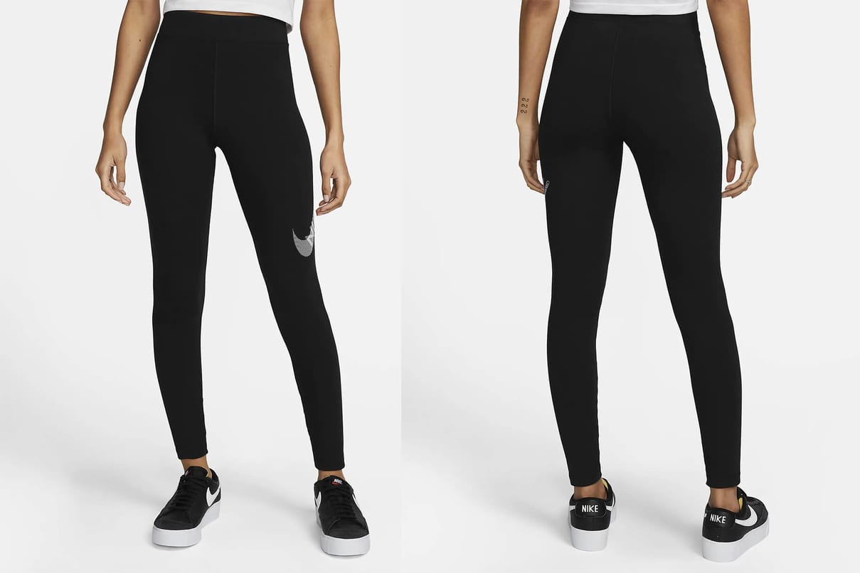 Women's Nike Black Michigan Wolverines Geometric Performance Leggings
