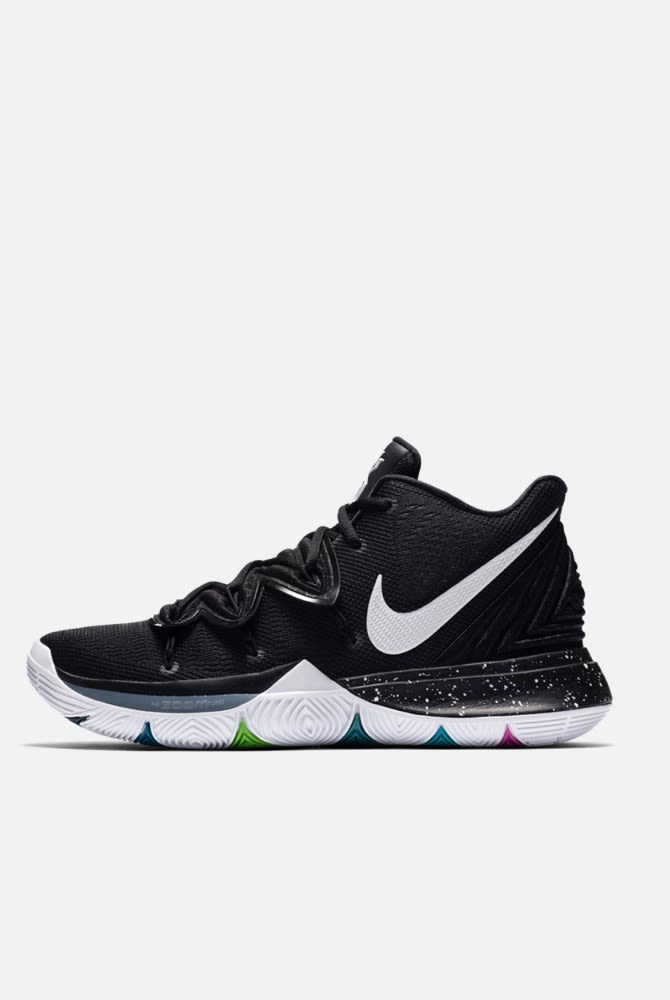 kyrie 5s black and red