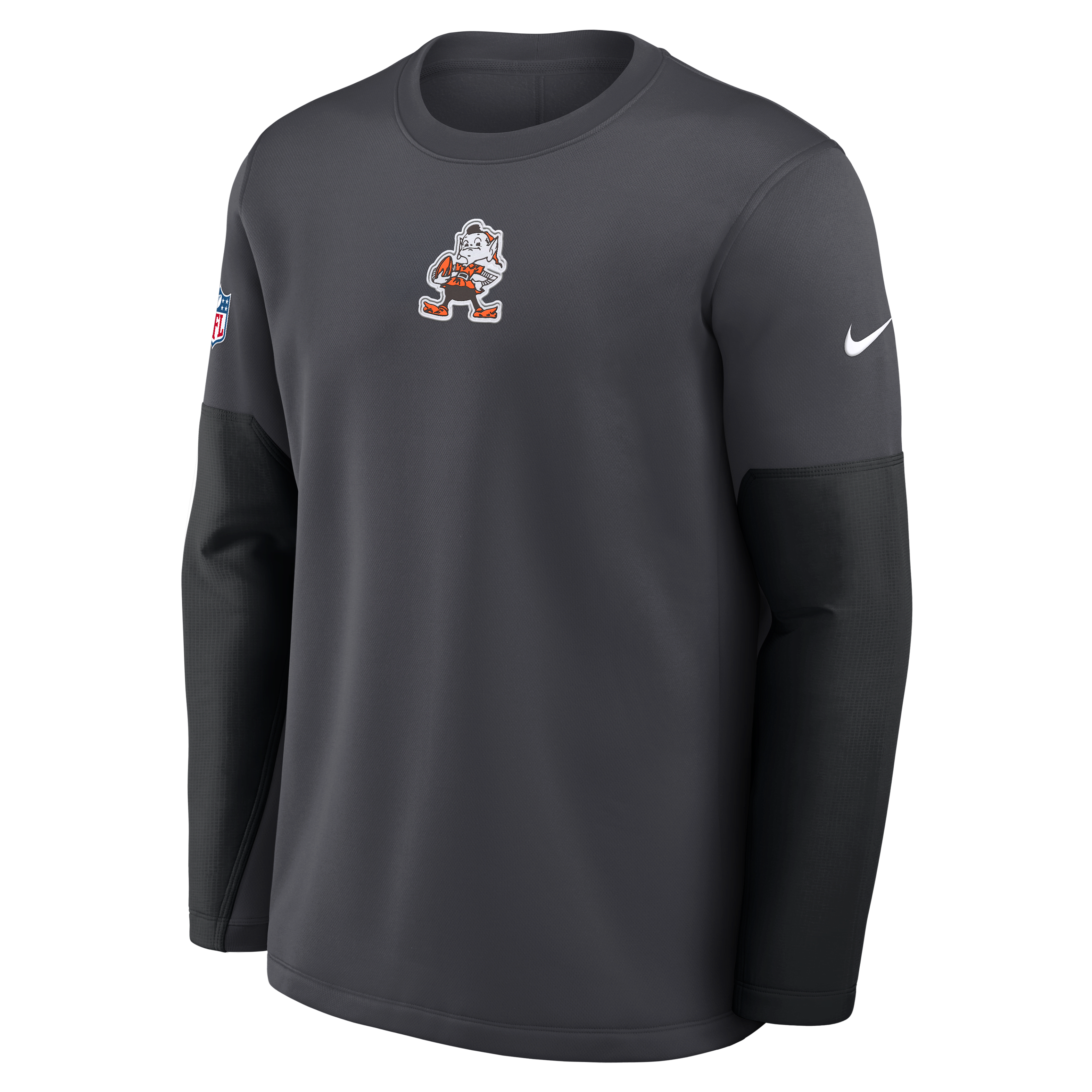 Cleveland Browns Scripted To Win Sideline Coach Men's Nike Therma-FIT NFL Long-Sleeve T-Shirt