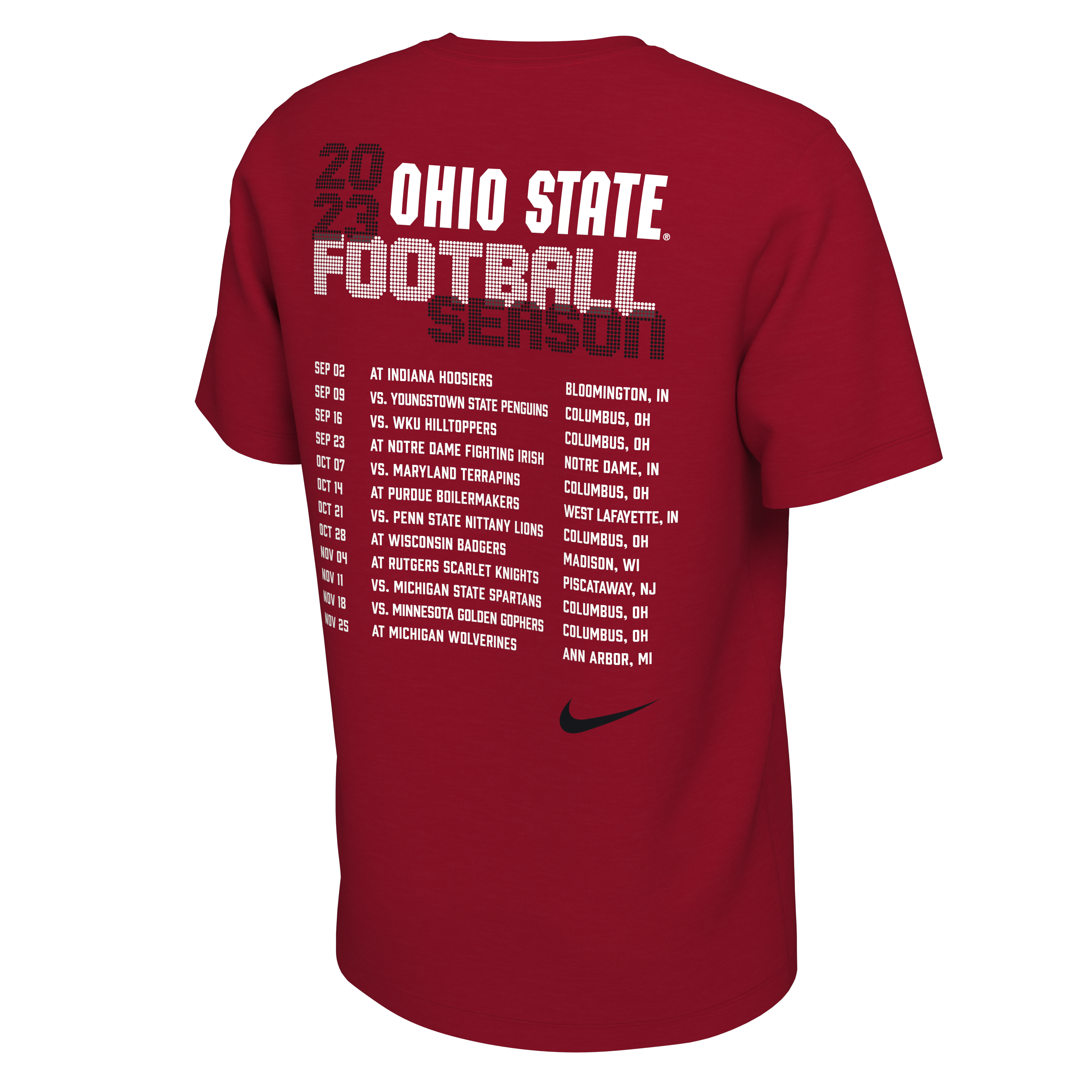 Ohio State Schedule Men's Nike College T-Shirt