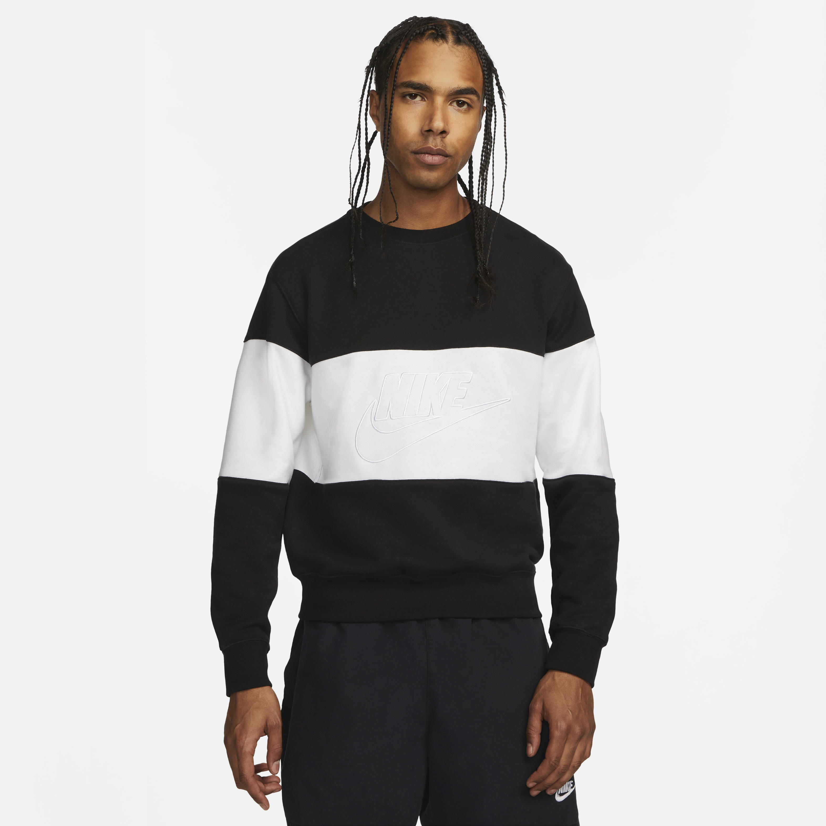 Nike Club Men's French Terry Color-Blocked Crew