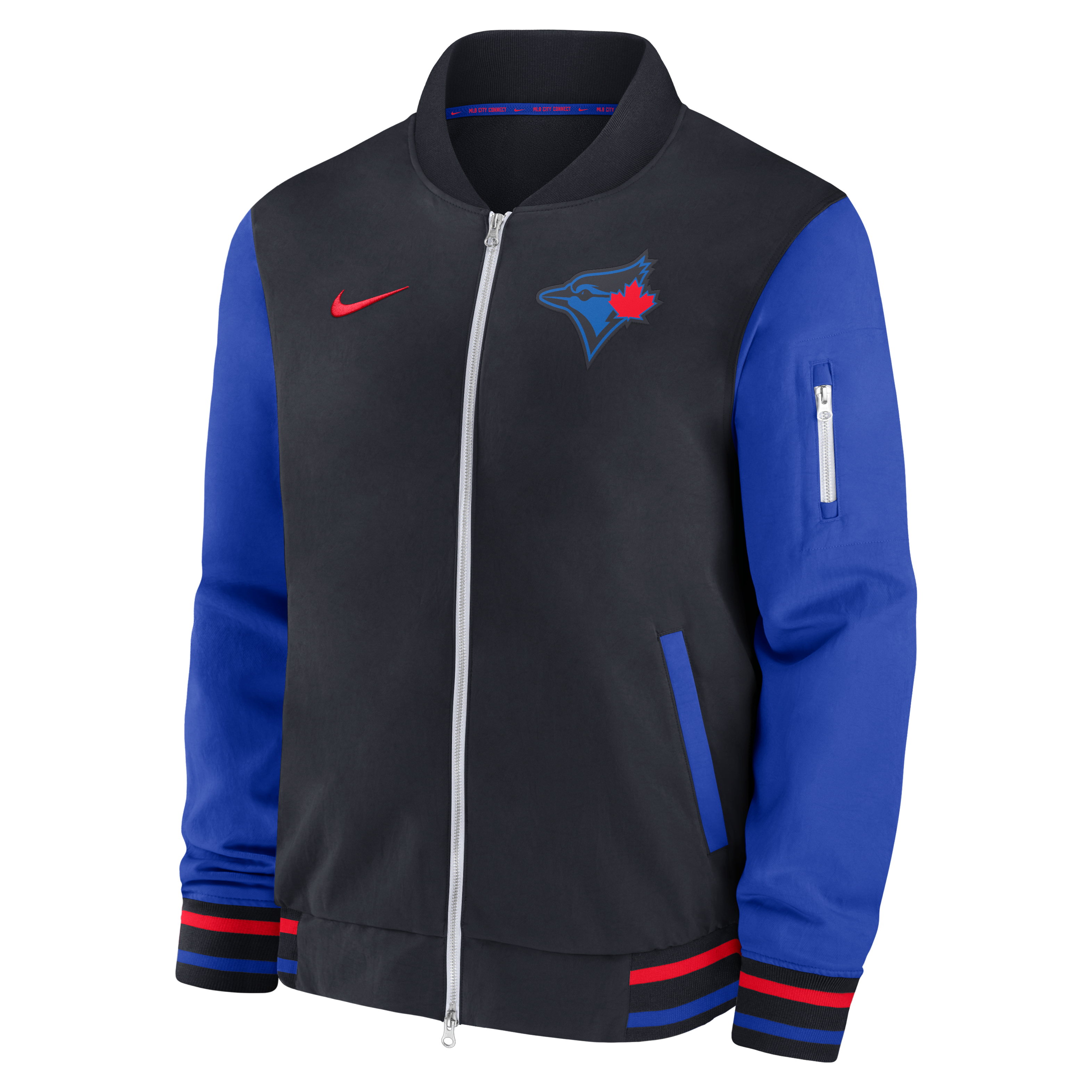 Toronto Blue Jays Authentic Collection City Connect Game Time Men's Nike MLB Full-Zip Bomber Jacket