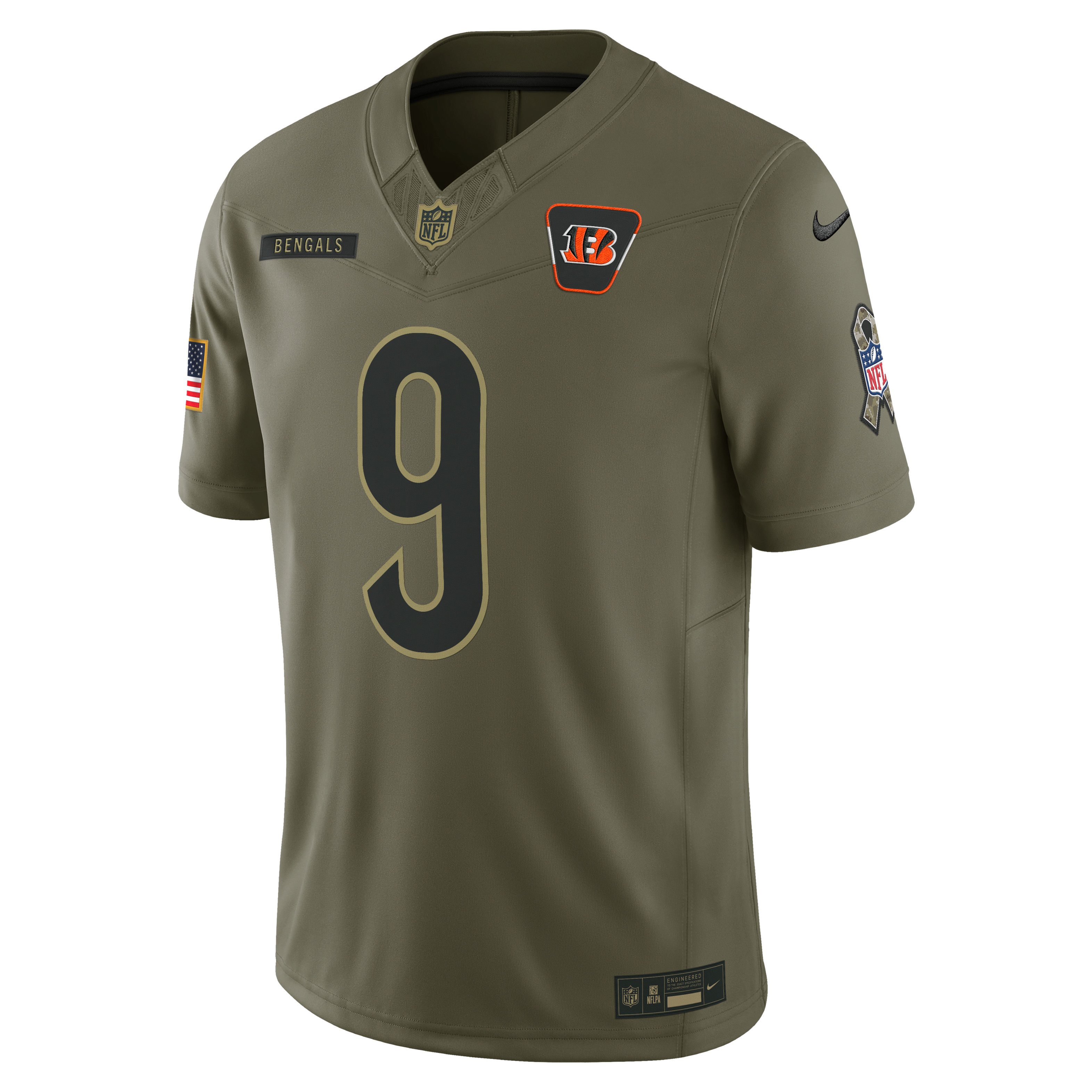 Joe Burrow Cincinnati Bengals Salute to Service Men's Nike Dri-FIT NFL Limited Jersey