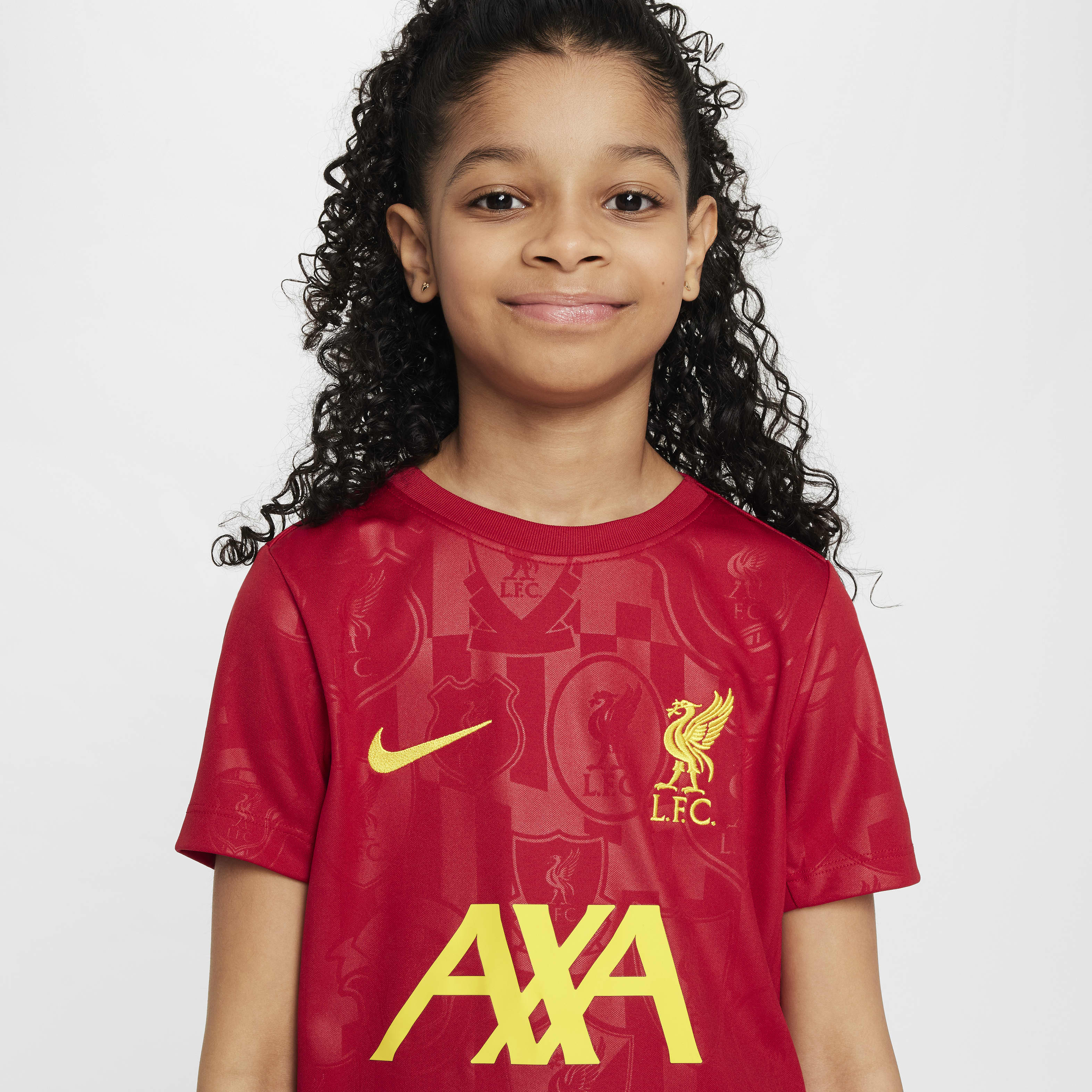 Liverpool FC Academy Pro Big Kids' Nike Dri-FIT Soccer Pre-Match Short-Sleeve Top