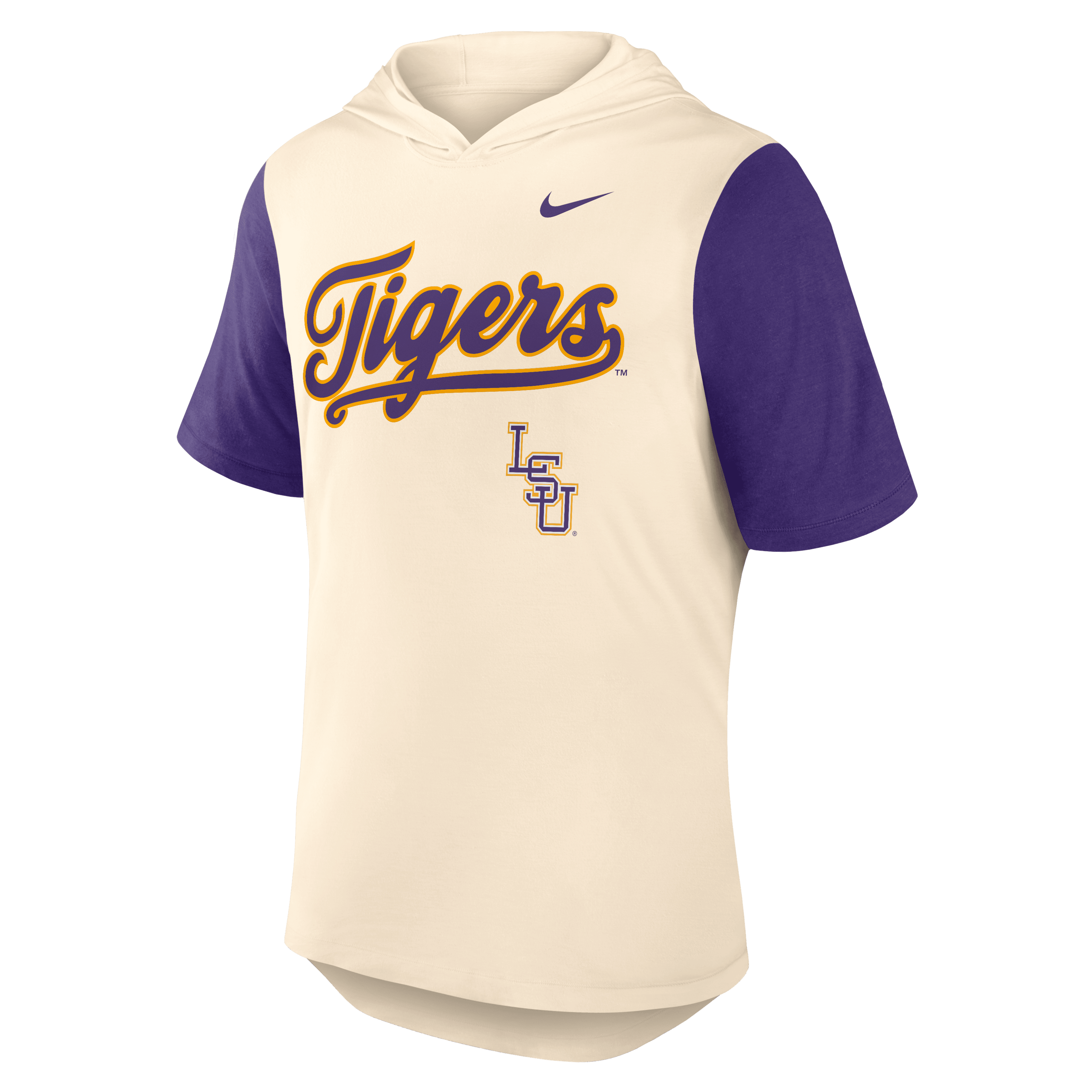 LSU Tigers Baseball Script Men's Nike Dri-FIT College Hooded T-Shirt