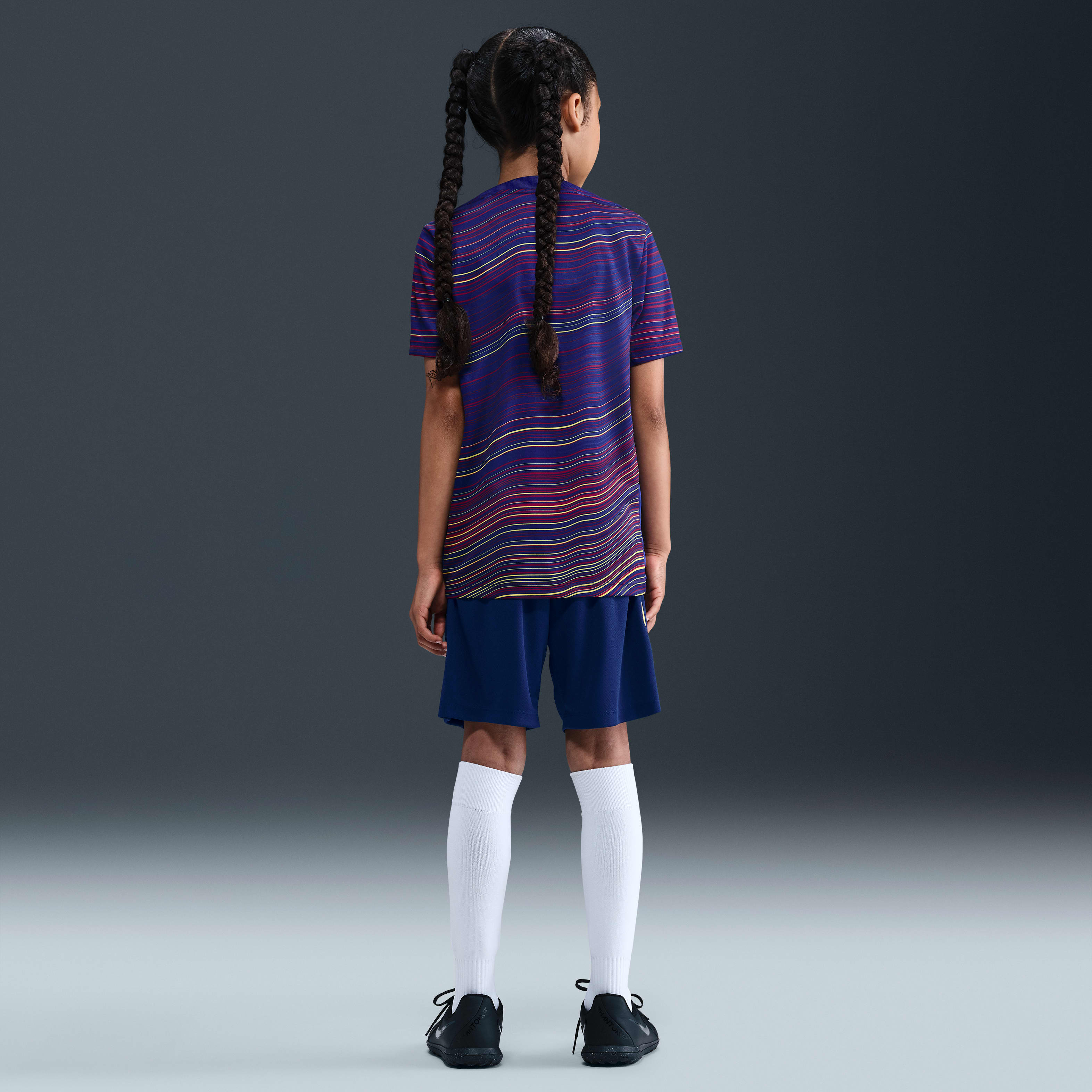 FC Barcelona Academy Pro Home Big Kids' Nike Dri-FIT Soccer Pre-Match Short-Sleeve Top