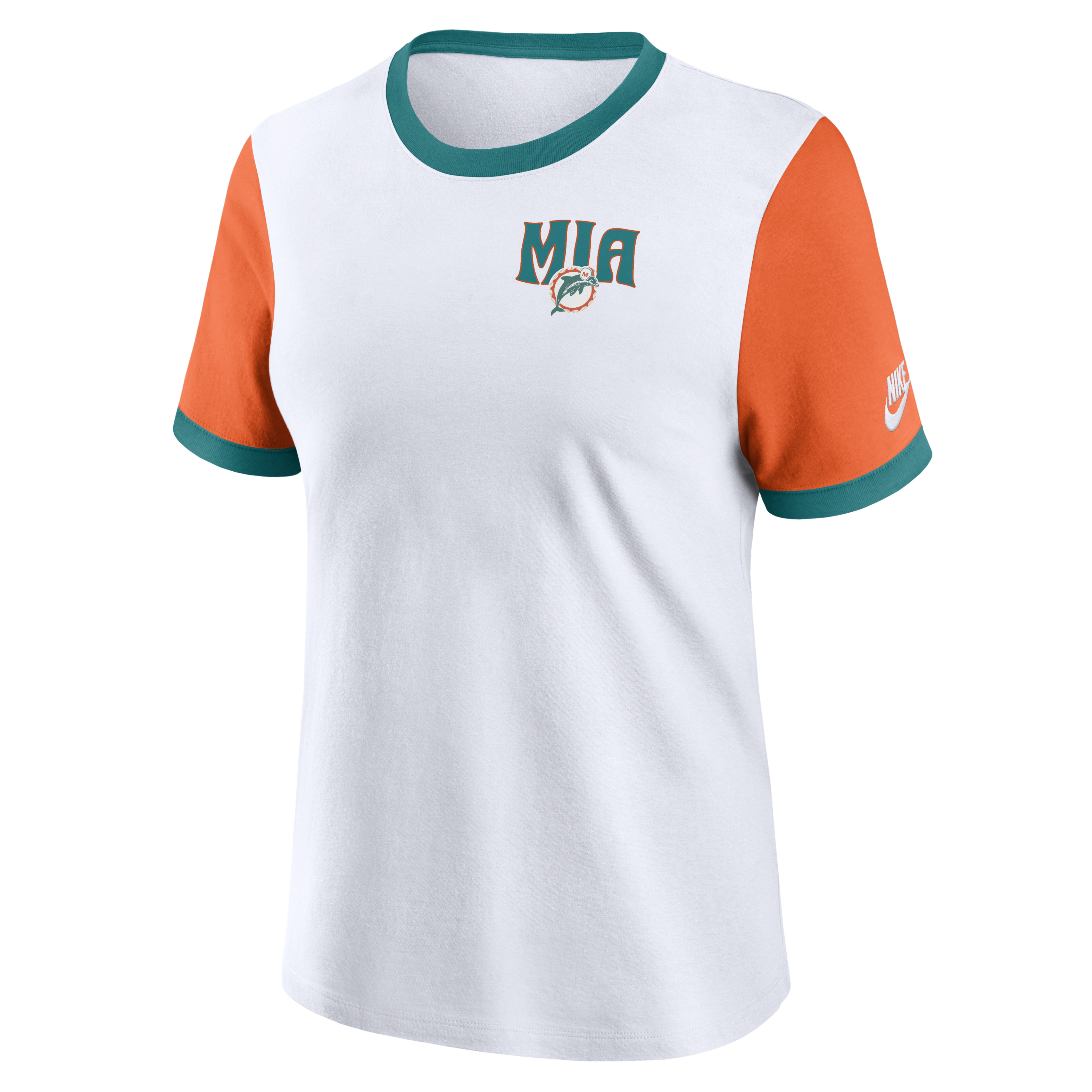 Miami Dolphins Rewind Women's Nike NFL Ringer T-Shirt