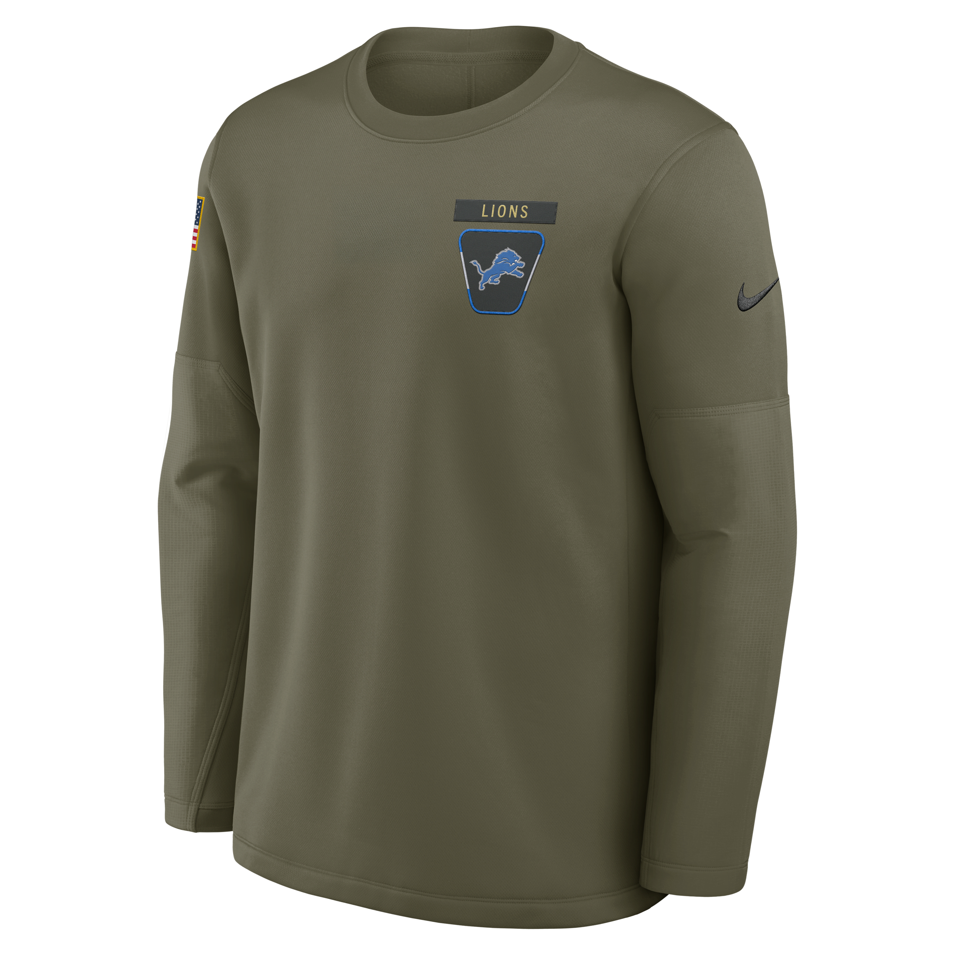 Detroit Lions Salute to Service Sideline Triumphant Win Coach Men's Nike NFL Pullover Crew