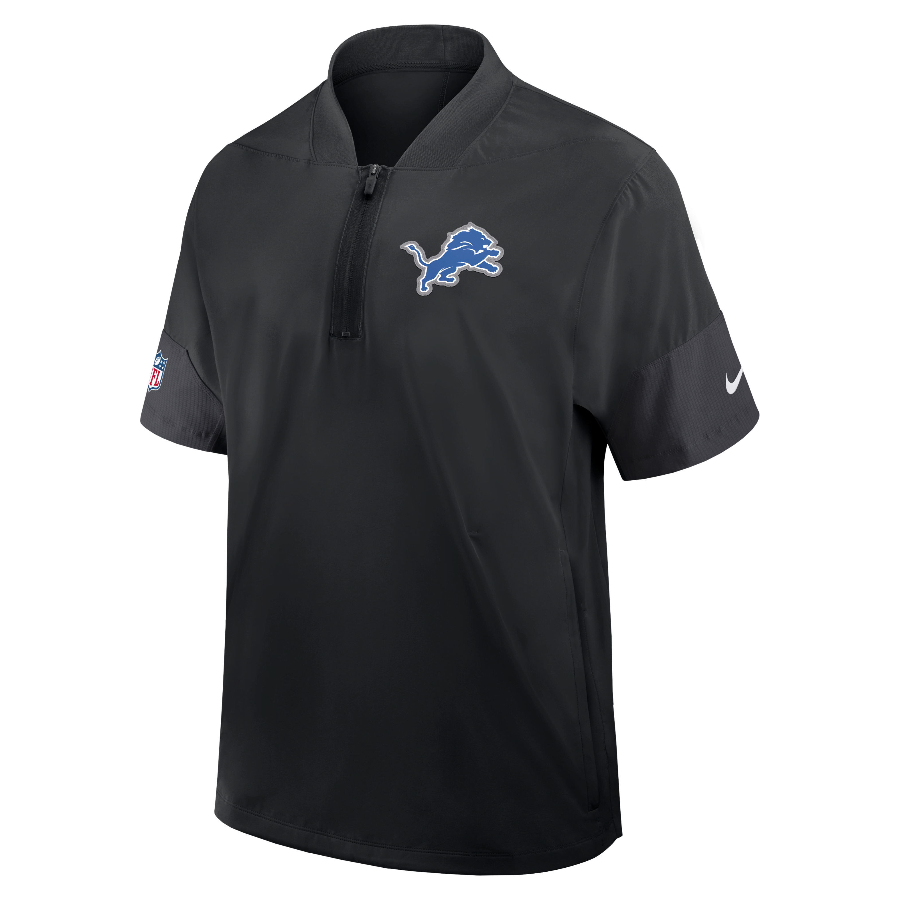 Detroit Lions Sideline Coach Men's Nike NFL 1/2-Zip Short-Sleeve Jacket