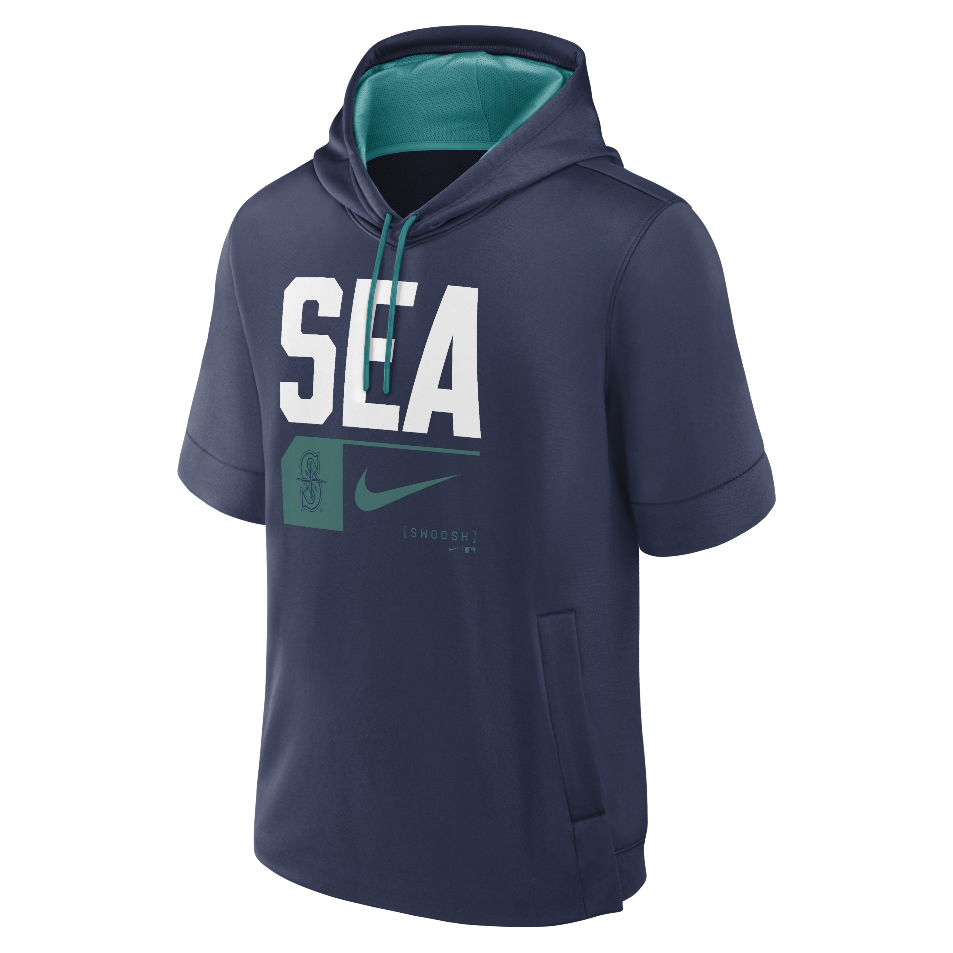 Seattle Mariners Tri Code Lockup Men's Nike MLB Short-Sleeve Pullover Hoodie