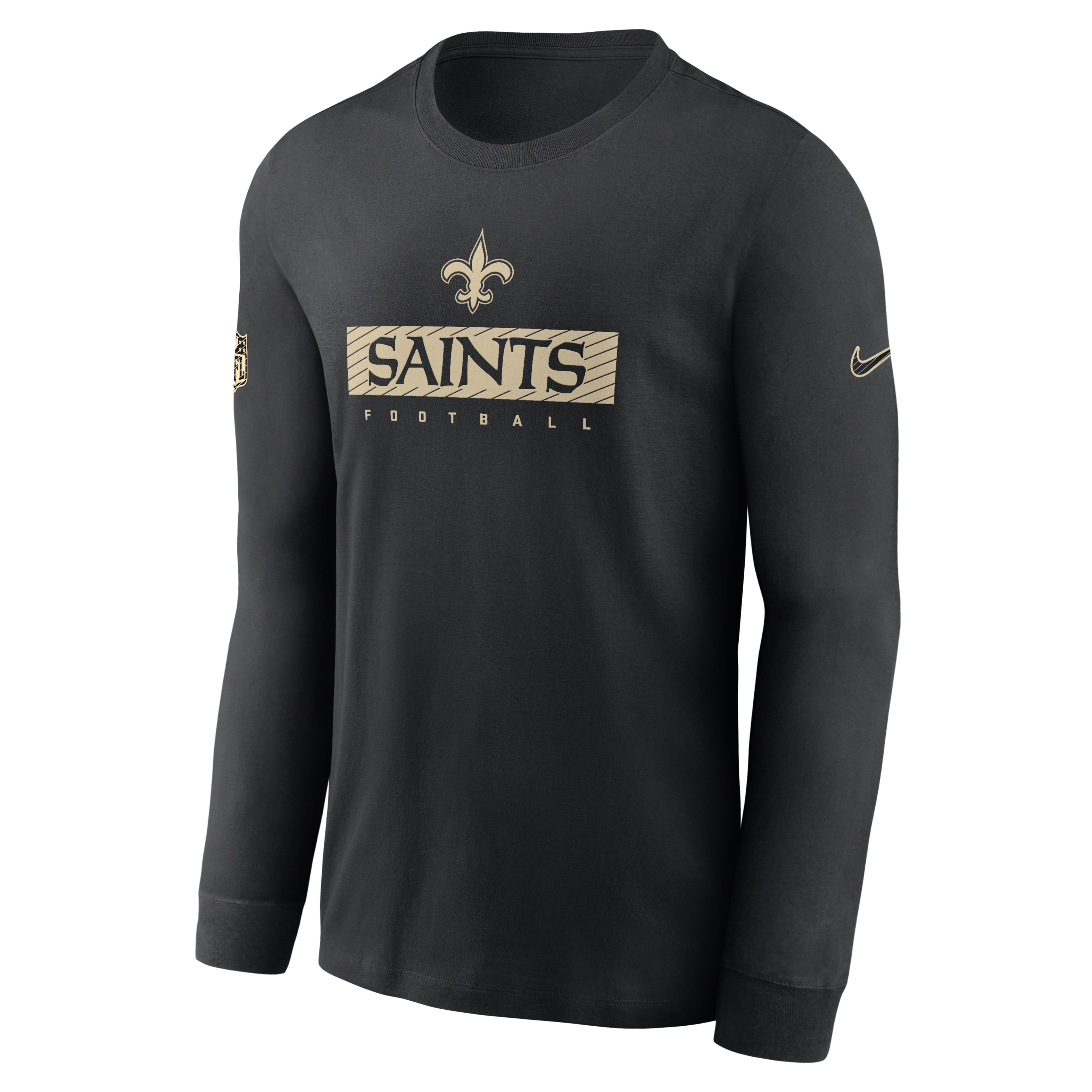 New Orleans Saints Sideline Team Issue Men's Nike Dri-FIT NFL Long-Sleeve T-Shirt