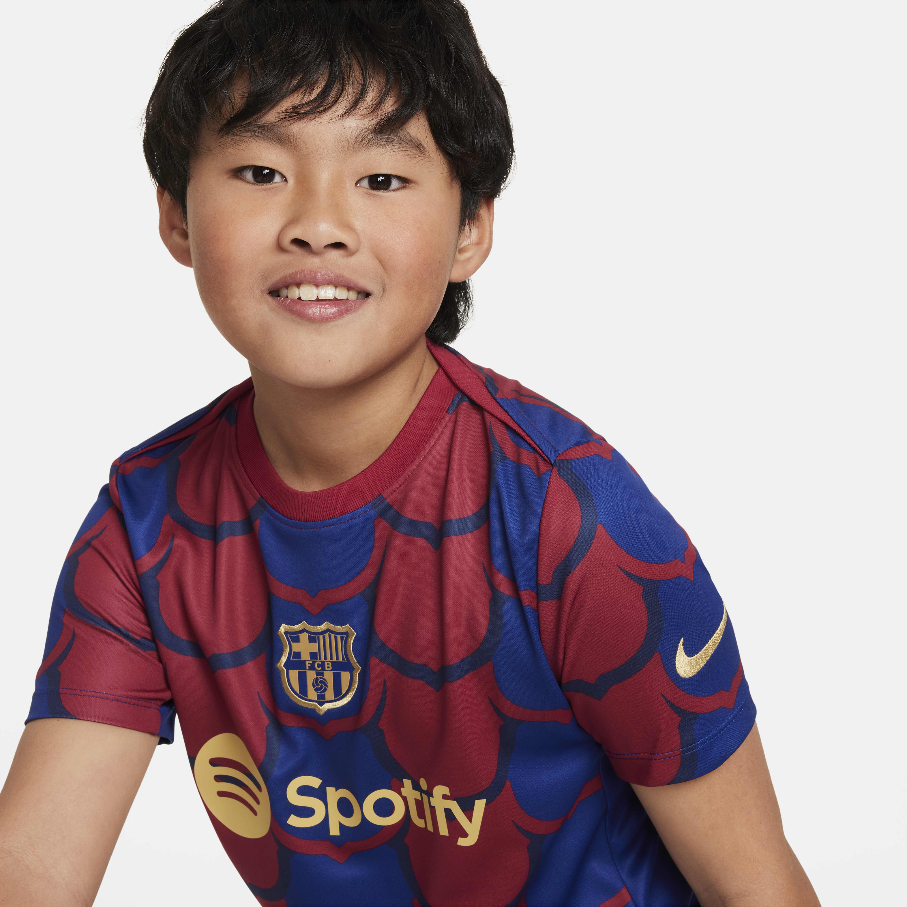 FC Barcelona Academy Pro Big Kids' Nike Dri-FIT Soccer Pre-Match Top