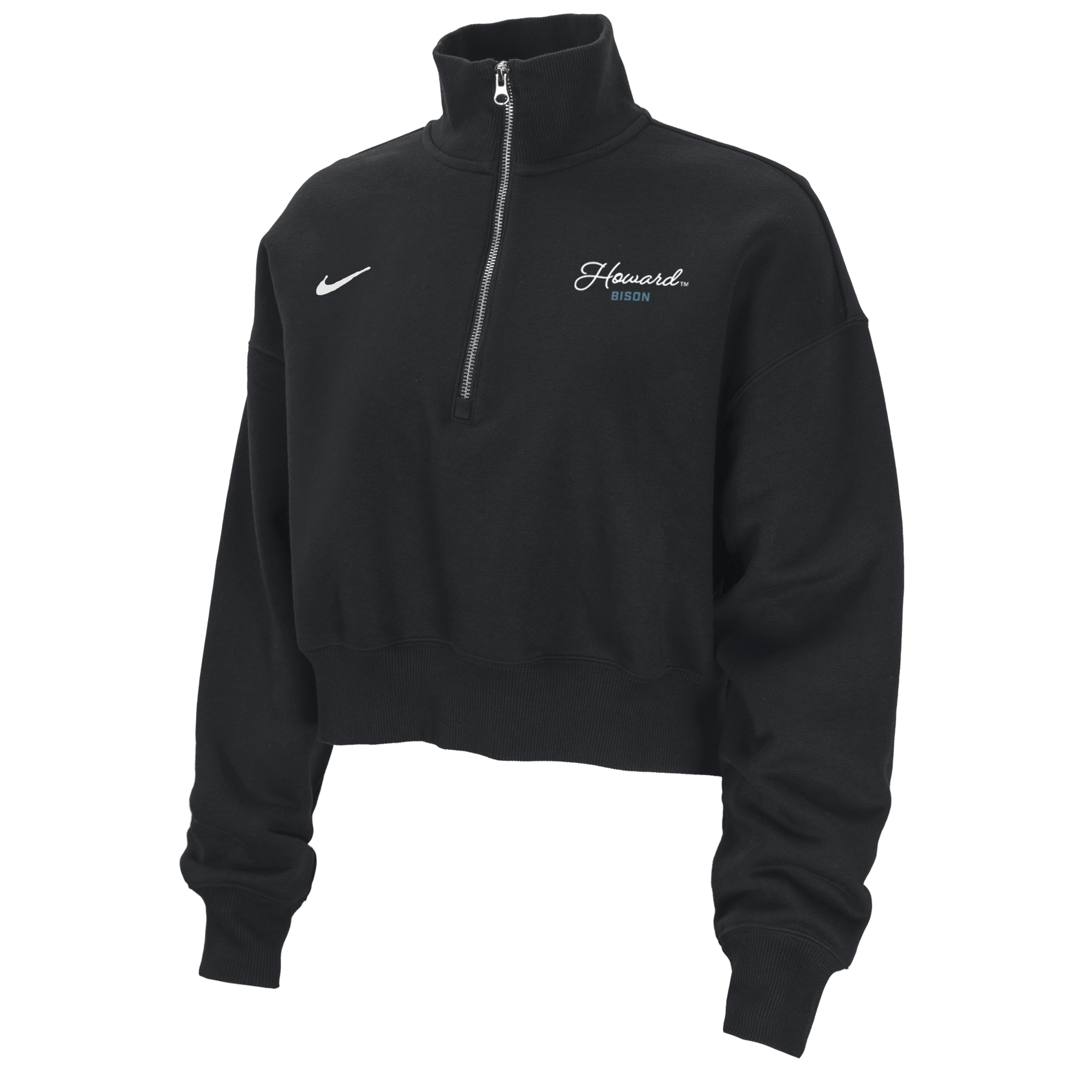 Nike College Phoenix Fleece (Howard University) Women's Cropped 1/4-Zip Pullover