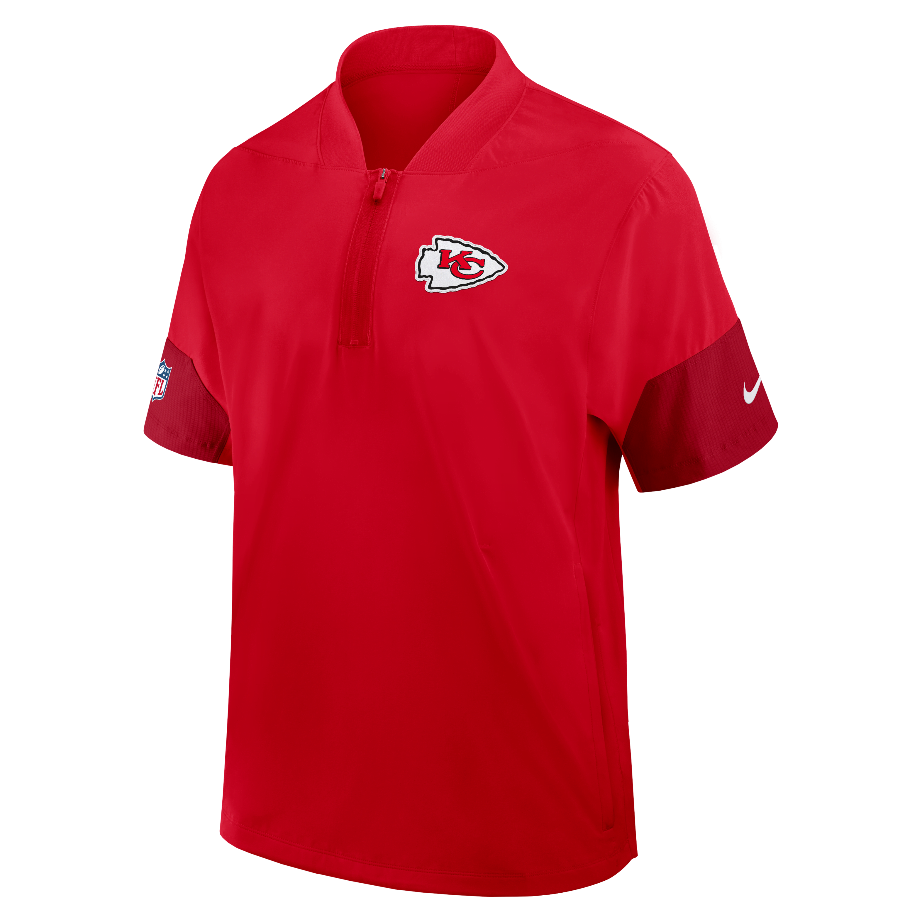 Kansas City Chiefs Sideline Coach Men's Nike NFL 1/2-Zip Short-Sleeve Jacket