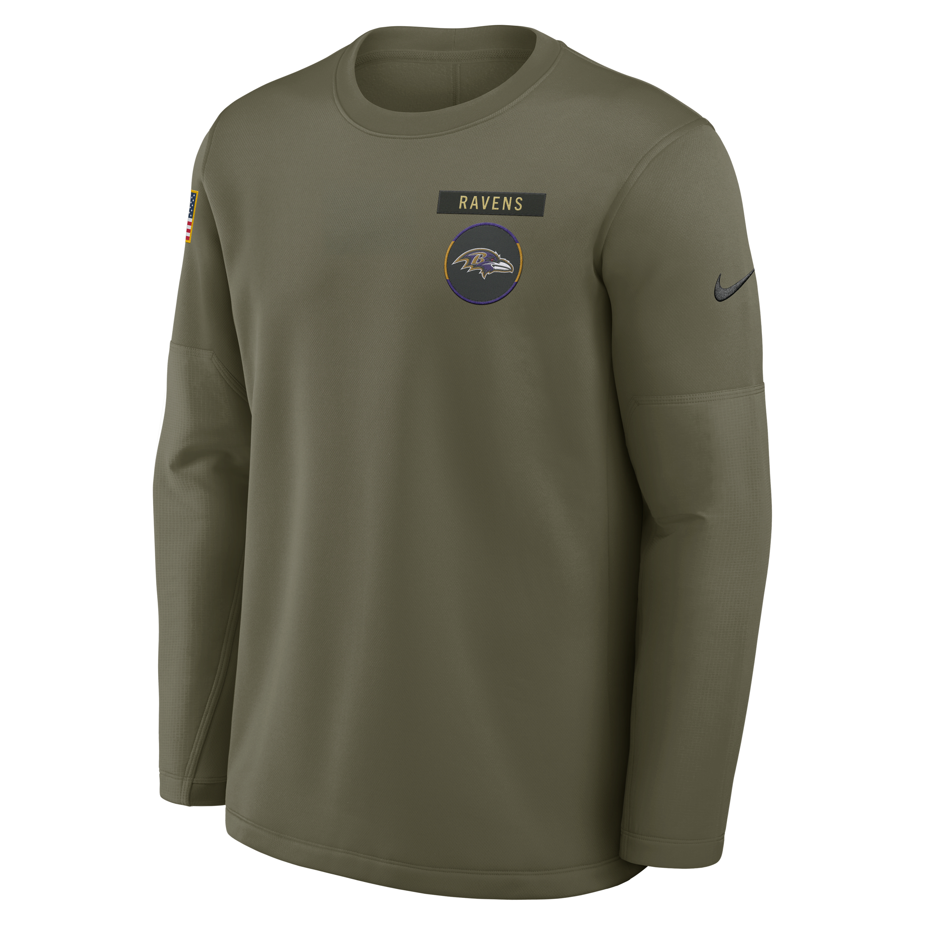 Baltimore Ravens Salute to Service Sideline Triumphant Win Coach Men's Nike NFL Pullover Crew