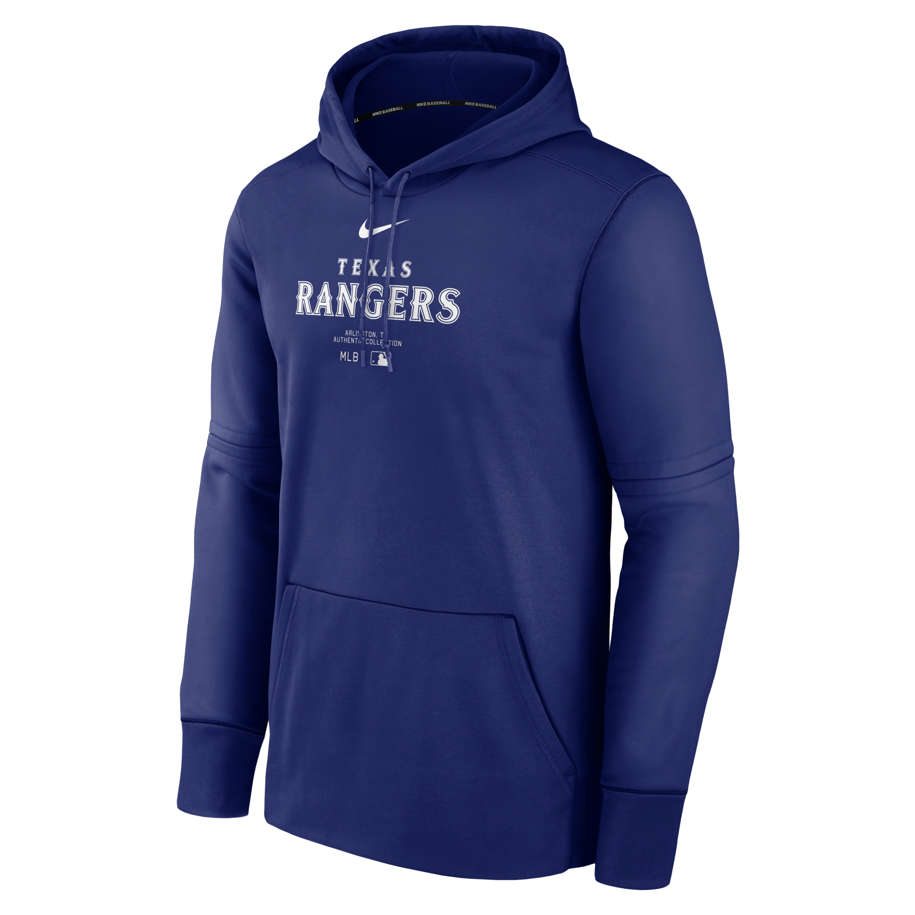 Texas Rangers Authentic Collection Practice Men's Nike Therma MLB Pullover Hoodie