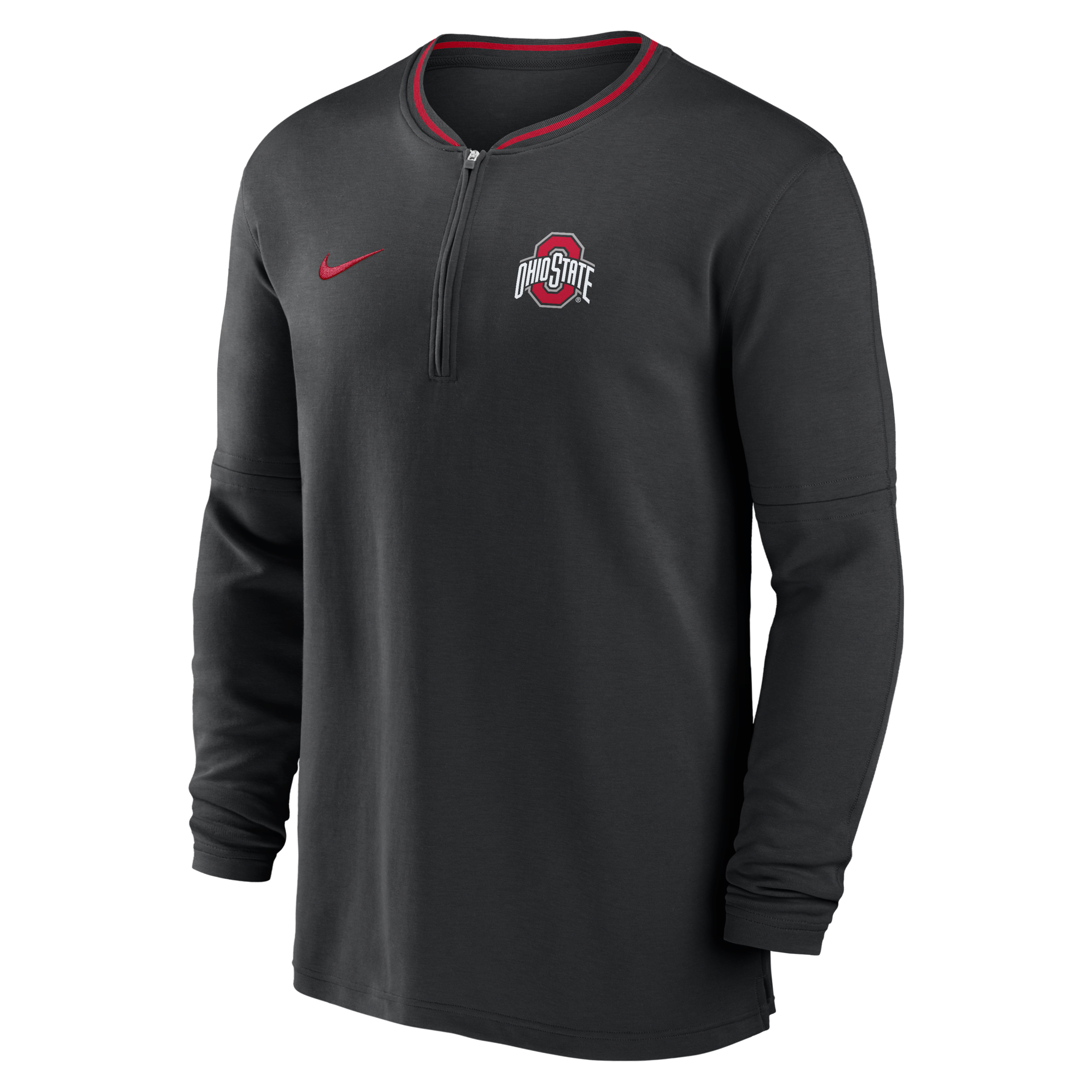 Ohio State Buckeyes Sideline Coach Men's Nike Dri-FIT College 1/2-Zip Long-Sleeve Top