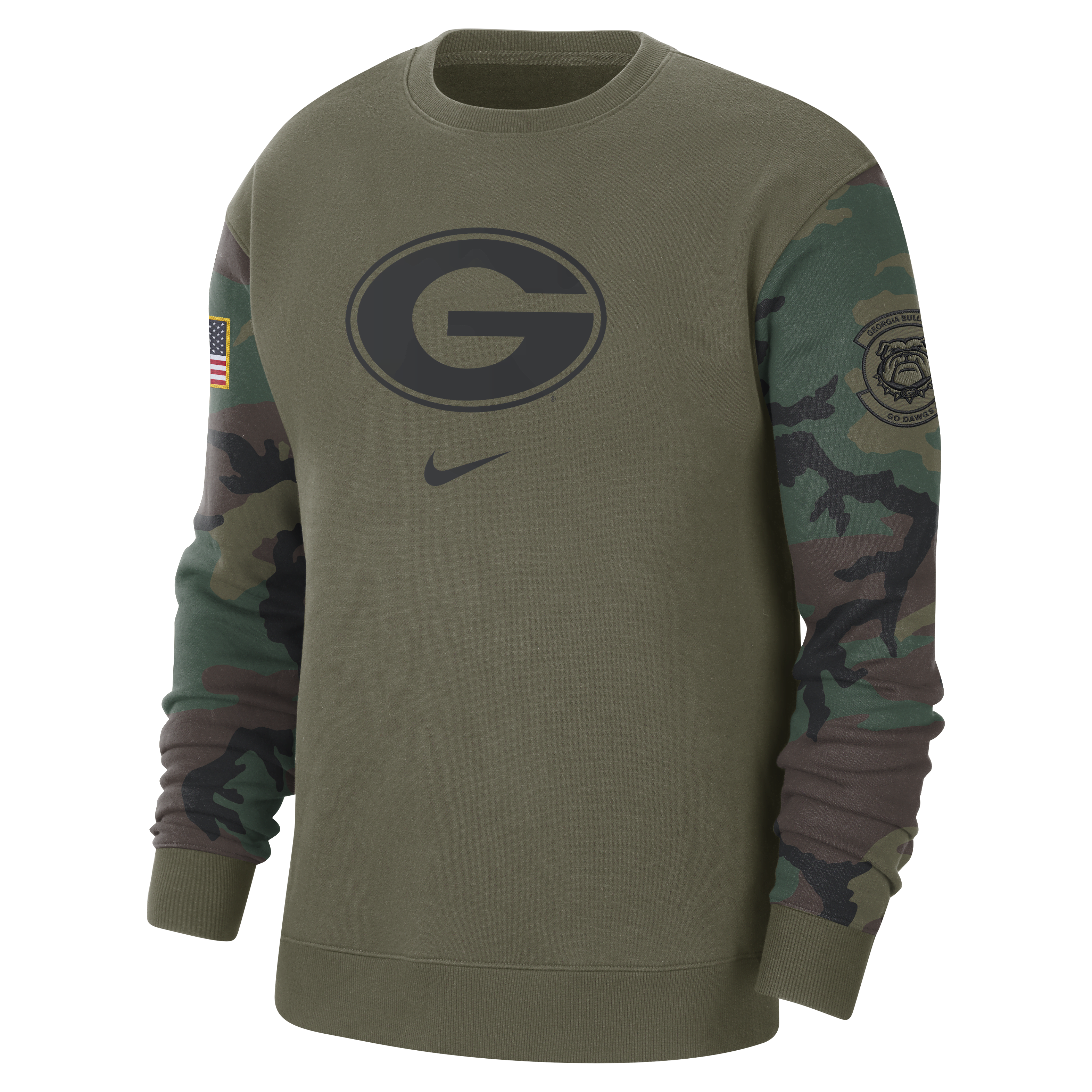 Georgia Club Fleece Men's Nike College Crew-Neck Sweatshirt